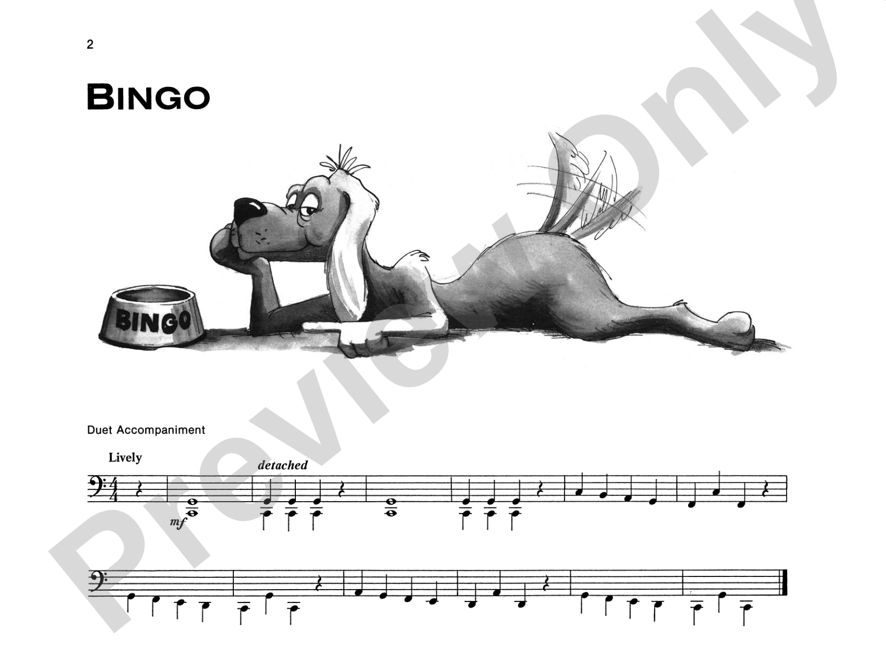 Bingo - Piano Solo (with Optional Duet Accompaniments): Piano Solo