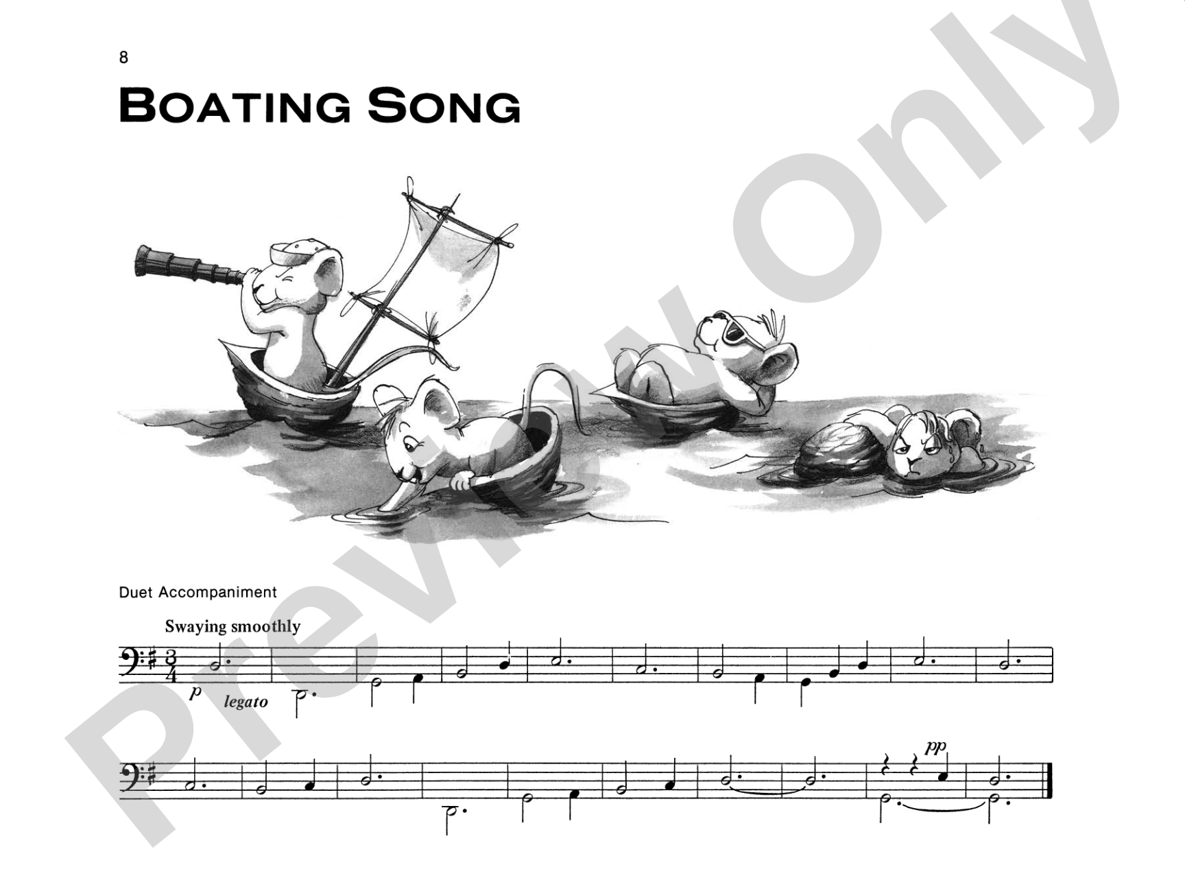 Boating Song - Piano Solo (with Optional Duet Accompaniments): Piano Solo