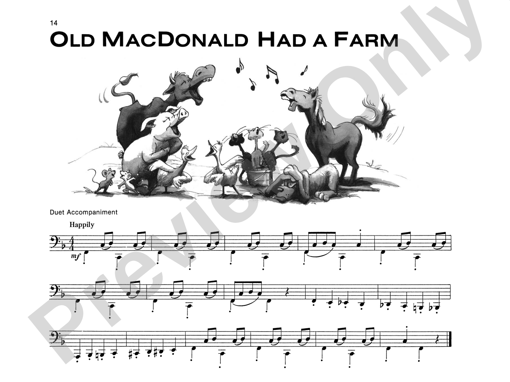 Old MacDonald Had a Farm - Piano Solo (with Optional Duet Accompaniments): Piano Solo