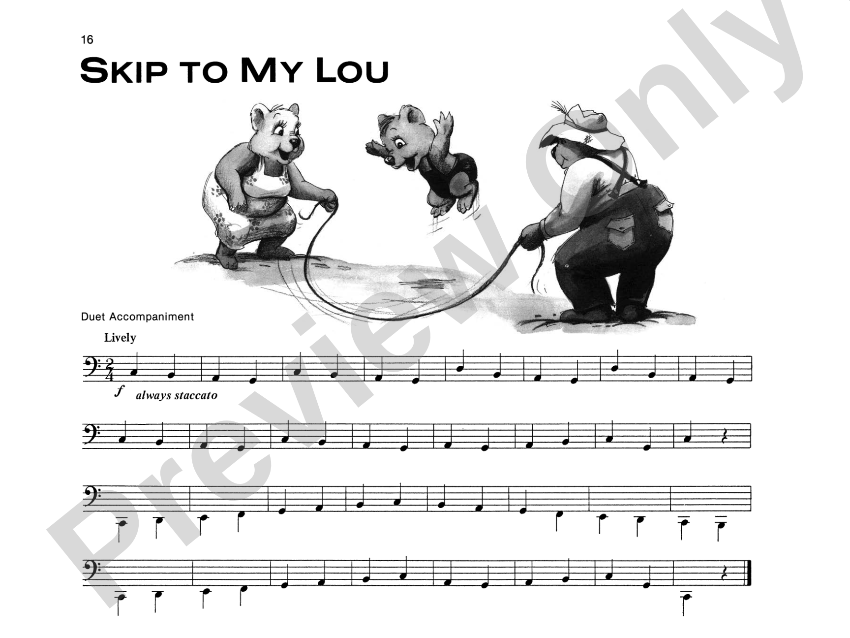 Skip to My Lou - Piano Solo (with Optional Duet Accompaniments): Piano Solo