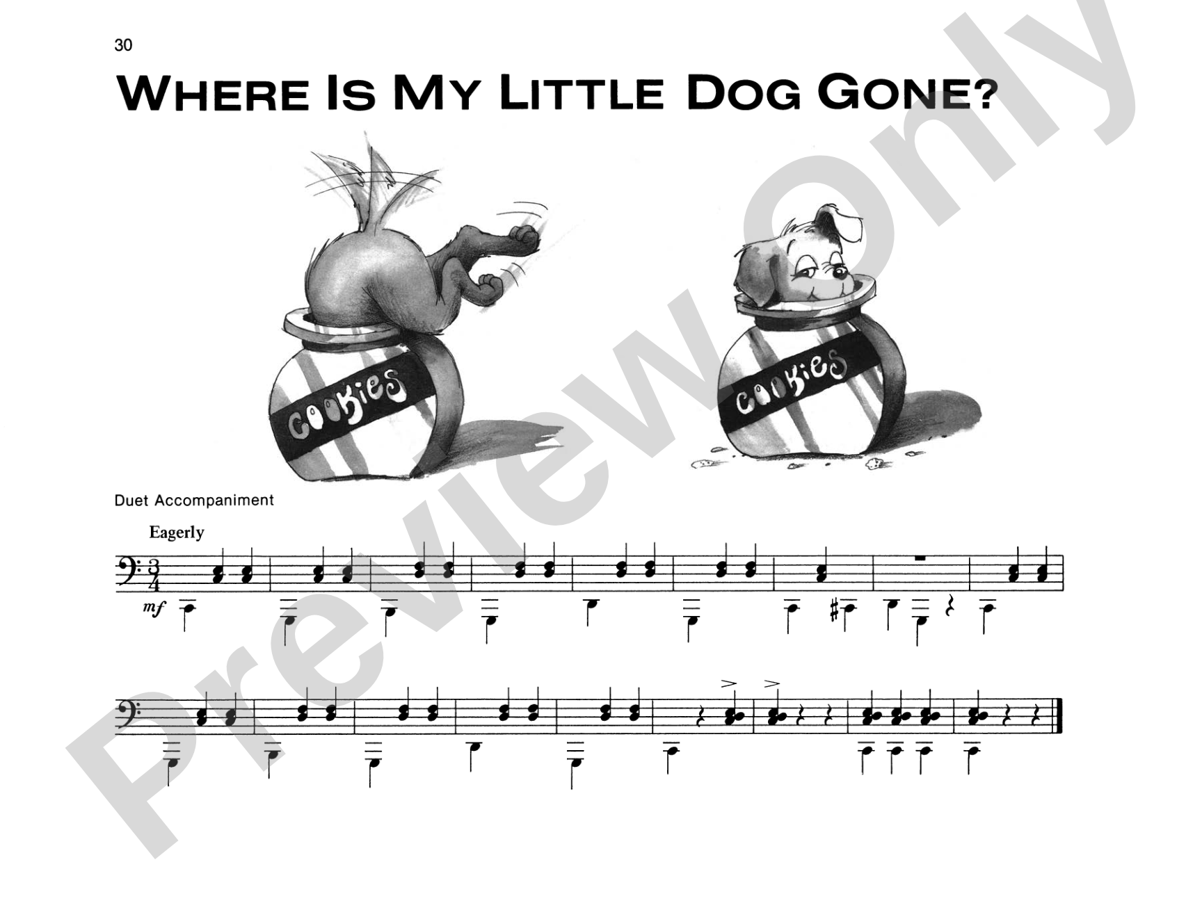 Where Is My Little Dog Gone? - Piano Solo (with Optional Duet Accompaniments): Piano Solo