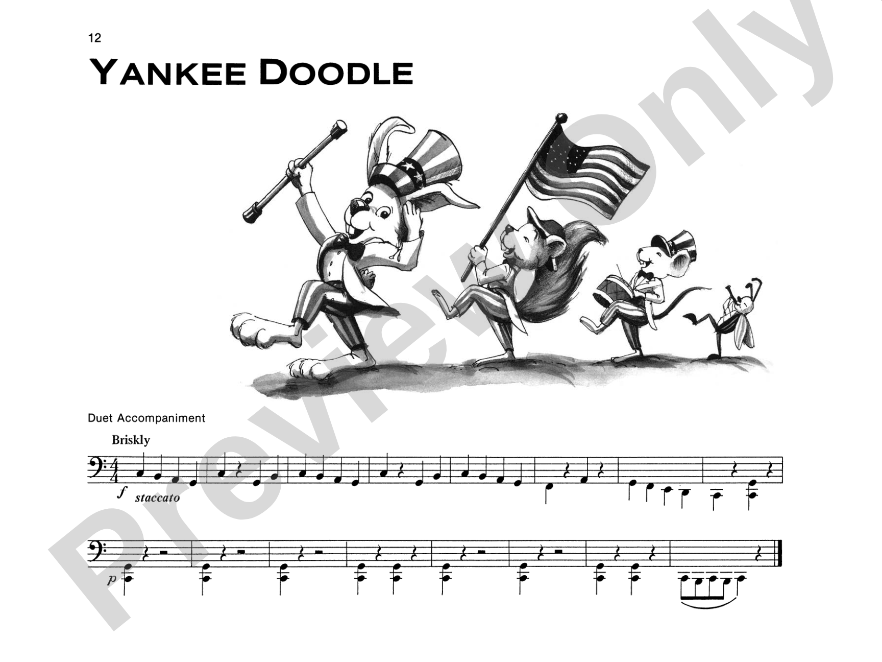 Yankee Doodle - Piano Solo (with Optional Duet Accompaniments): Piano Solo