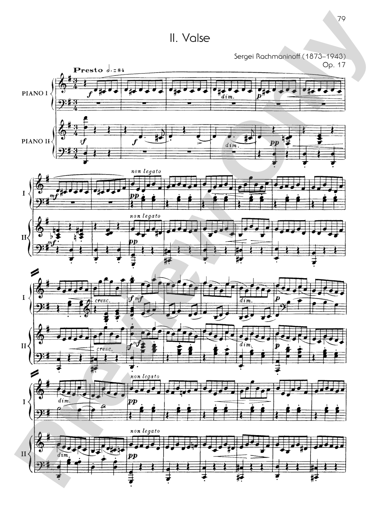 Suite No. 2, Opus 17 - II. Valse - Piano Duo (2 Pianos, 4 Hands): Piano Duo (2 Pianos, 4 Hands)