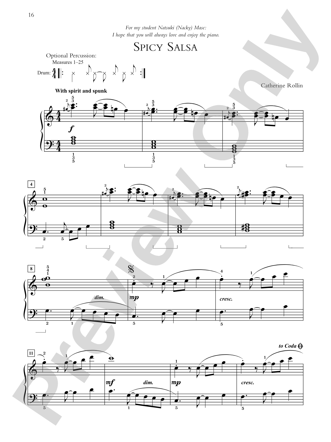 Spicy Salsa - Piano Solo: Piano Solo