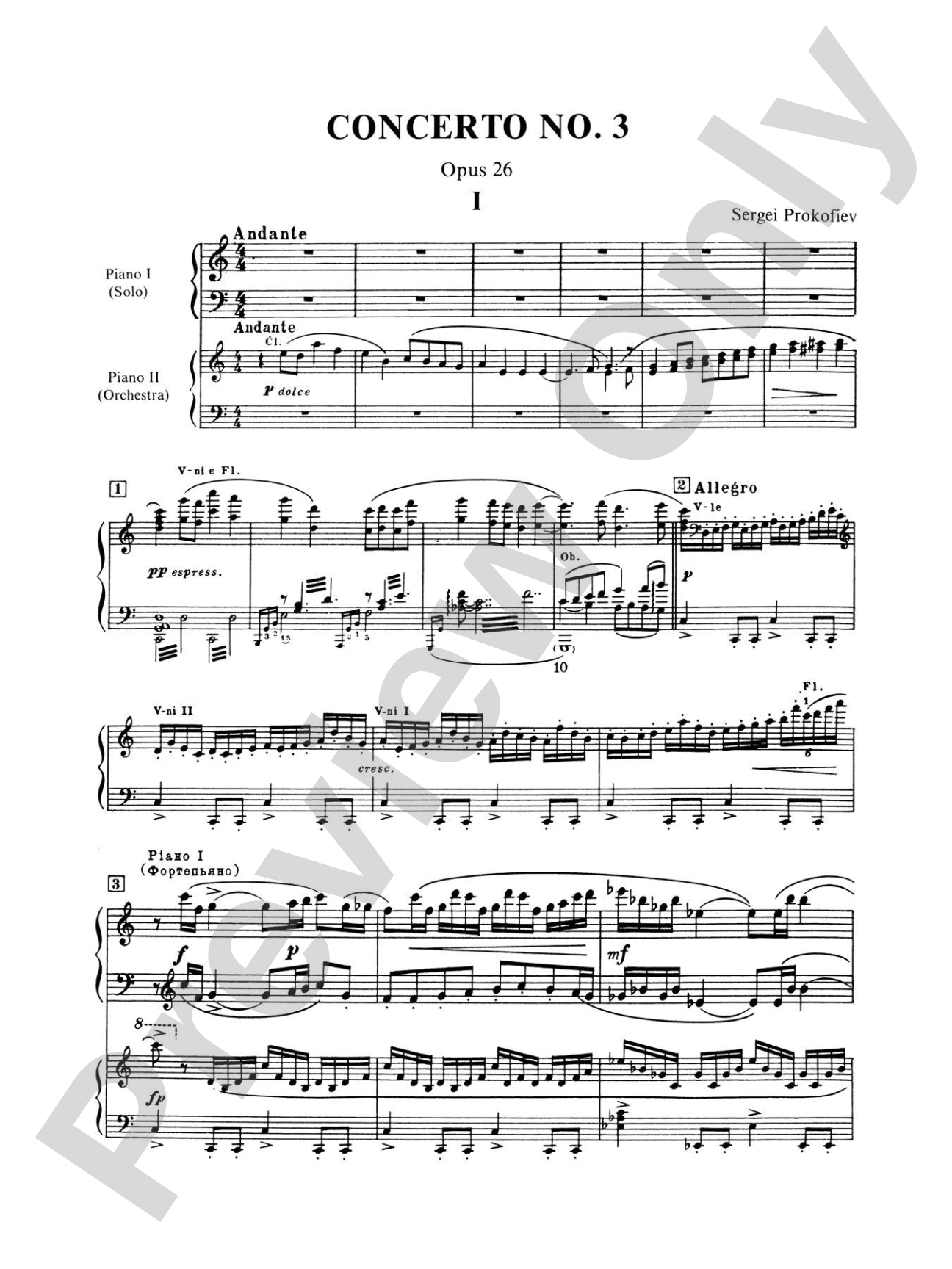 Piano Concerto No. 3 in C Major, Opus 26 - 1st Movement - Piano Duo (2 Pianos, 4 Hands): Piano Duo (2 Pianos, 4 Hands)