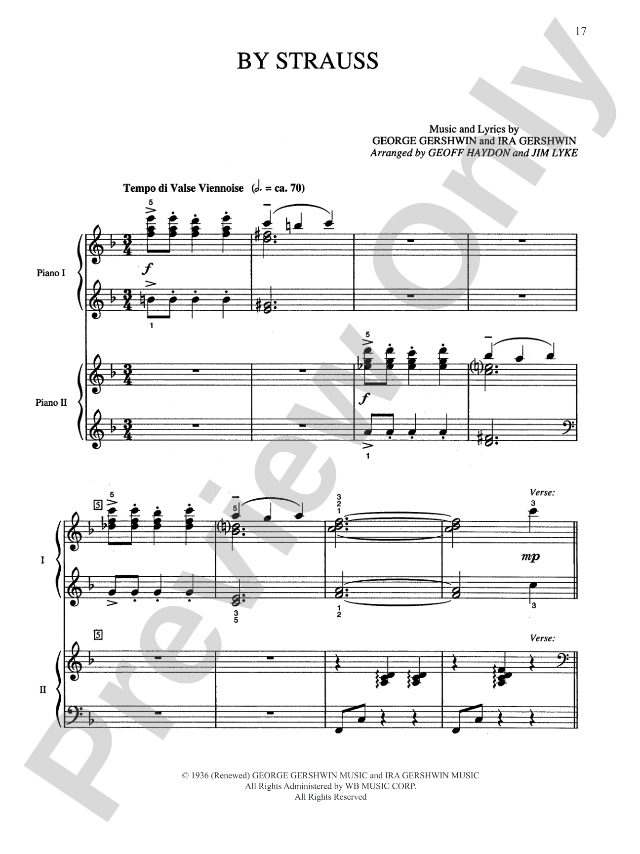 By Strauss (from "The Show Is On") - Piano Duo (2 Pianos, 4 Hands): Piano Duo (2 Pianos, 4 Hands)