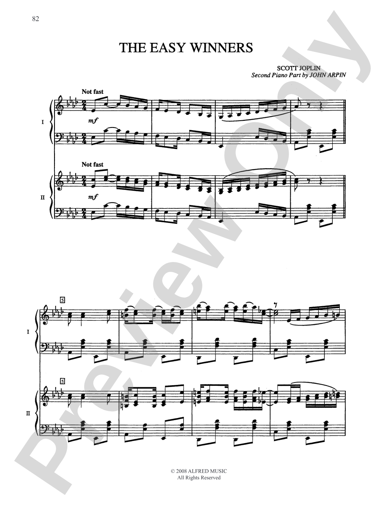 The Easy Winners - Piano Duo (2 Pianos, 4 Hands): Piano Duo (2 Pianos, 4 Hands)