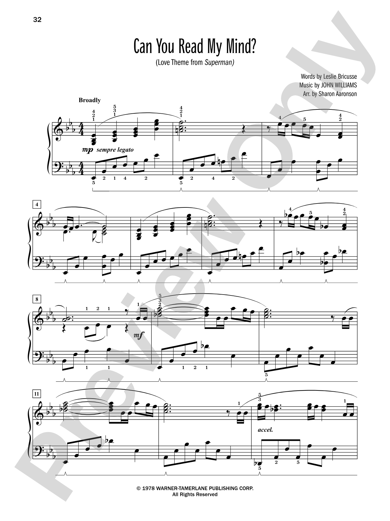 Can You Read My Mind? (Love Theme from "Superman") - Piano Solo: Piano Solo