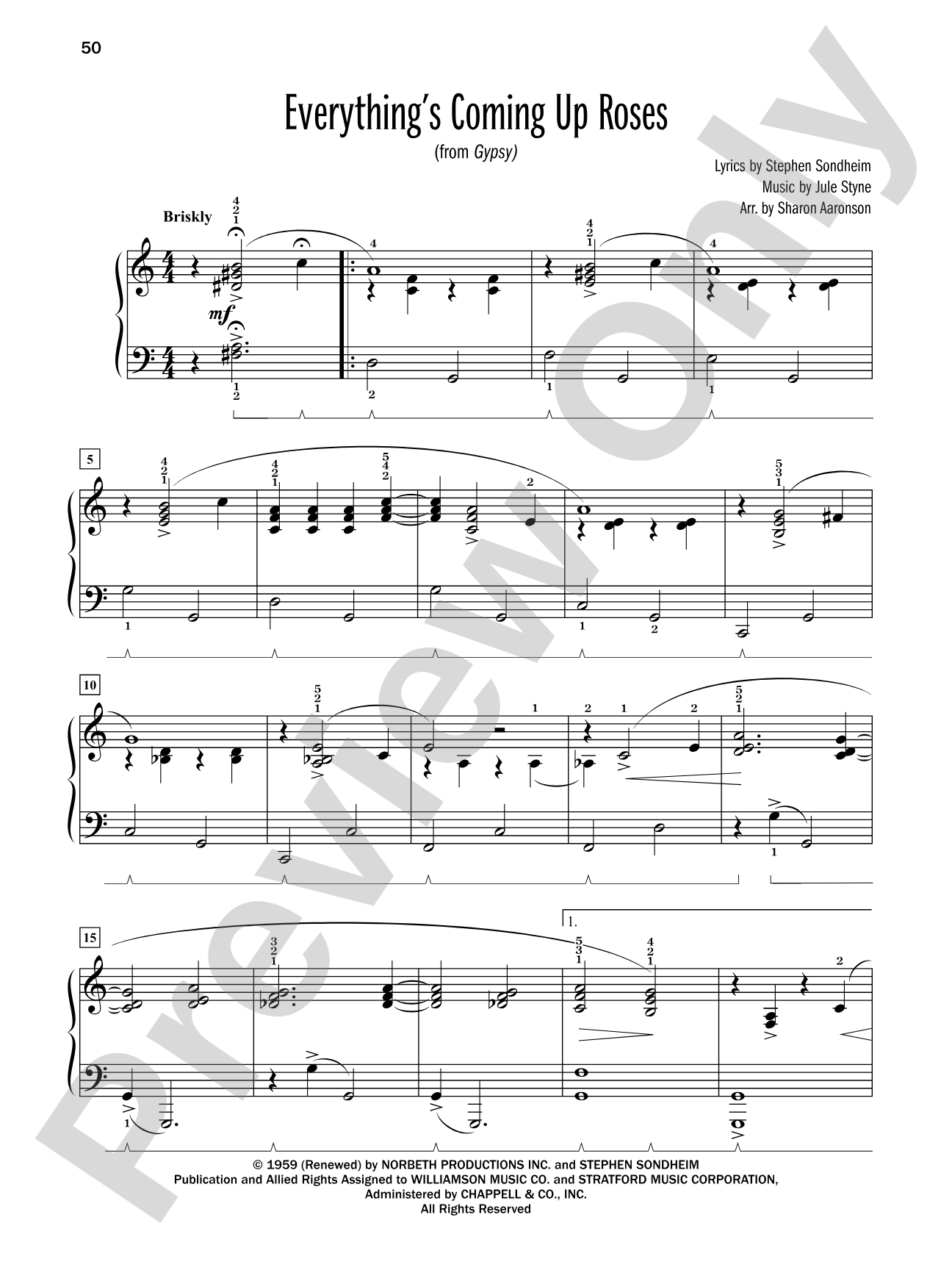 Everything's Coming Up Roses (from "Gypsy") - Piano Solo: Piano Solo