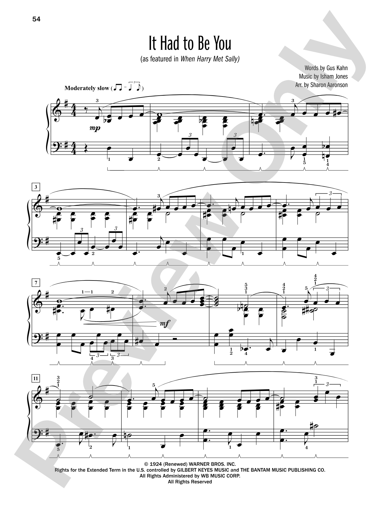 It Had to Be You (as featured in "When Harry Met Sally") - Piano Solo: Piano Solo