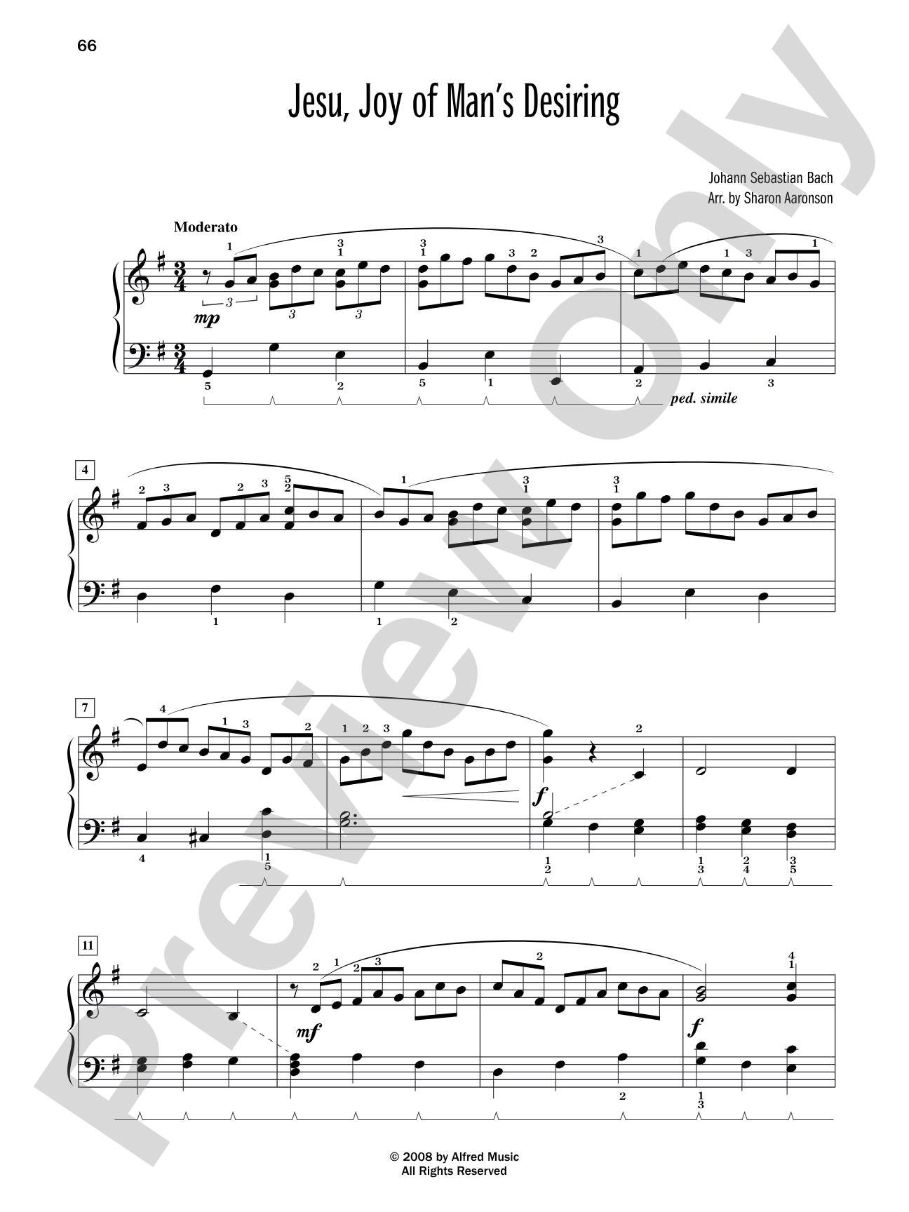 Jesu, Joy of Man's Desiring - Piano Solo: Piano Solo