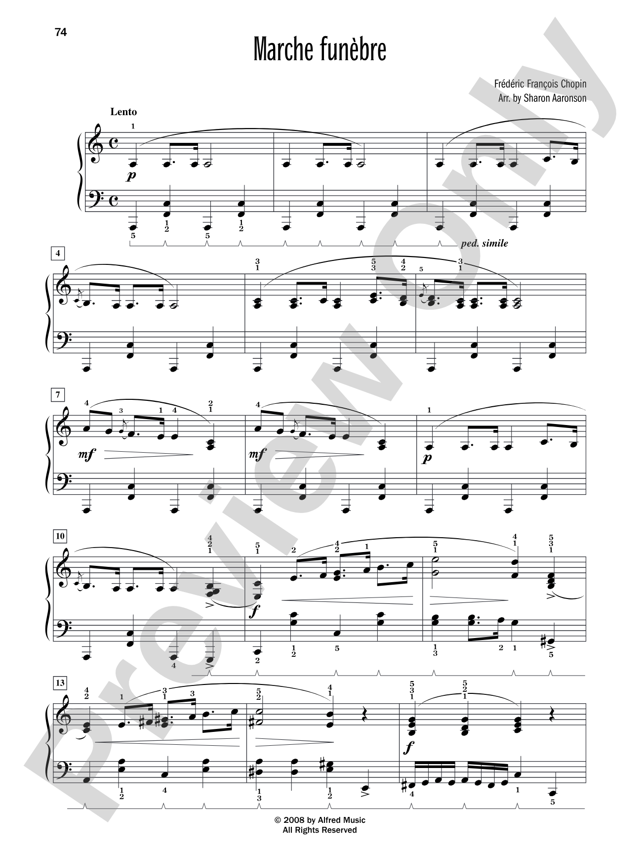 Marche funèbre - Piano Solo: Piano Solo