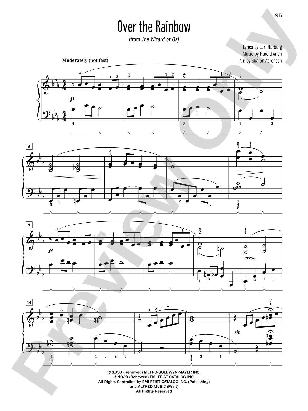 Over the Rainbow (from "The Wizard of Oz") - Piano Solo: Piano Solo