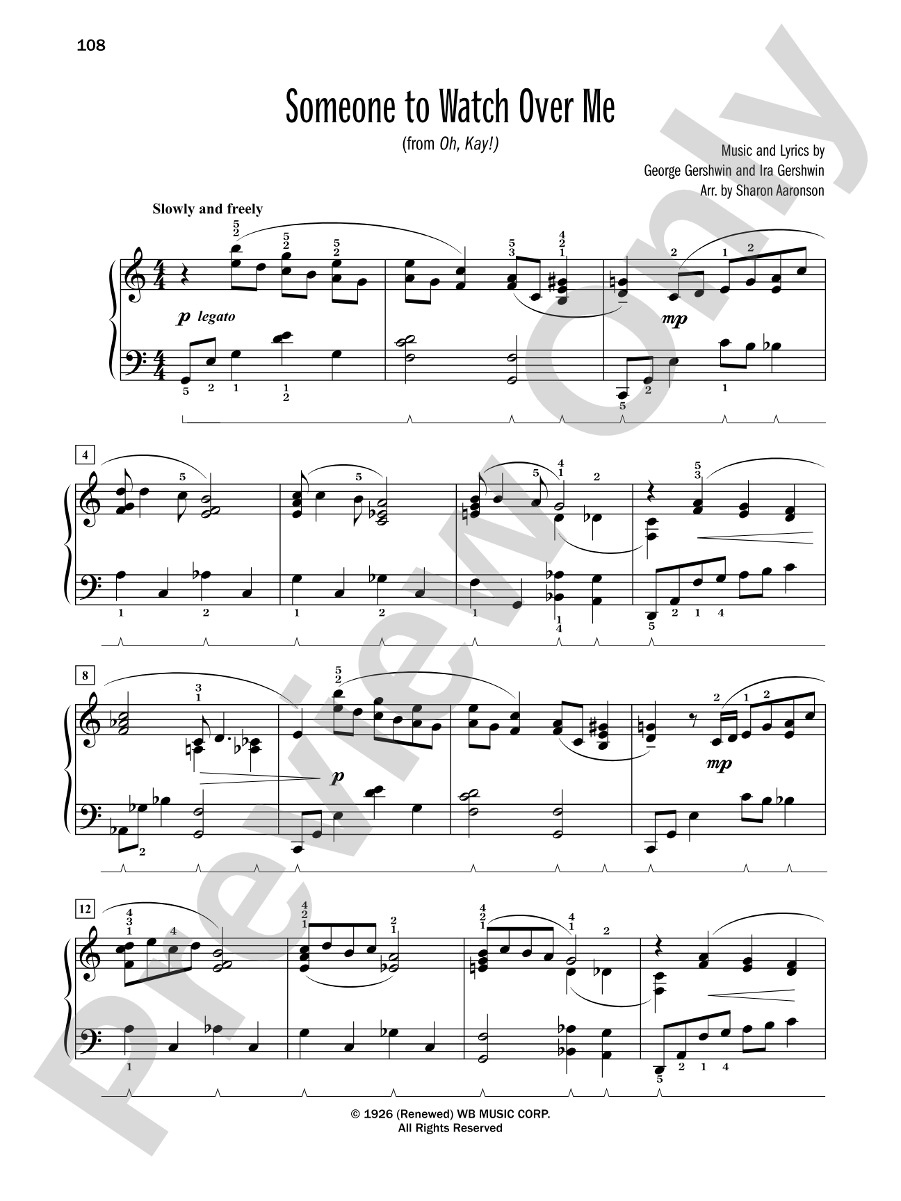 Someone to Watch Over Me (from "Oh, Kay!") - Piano Solo: Piano Solo