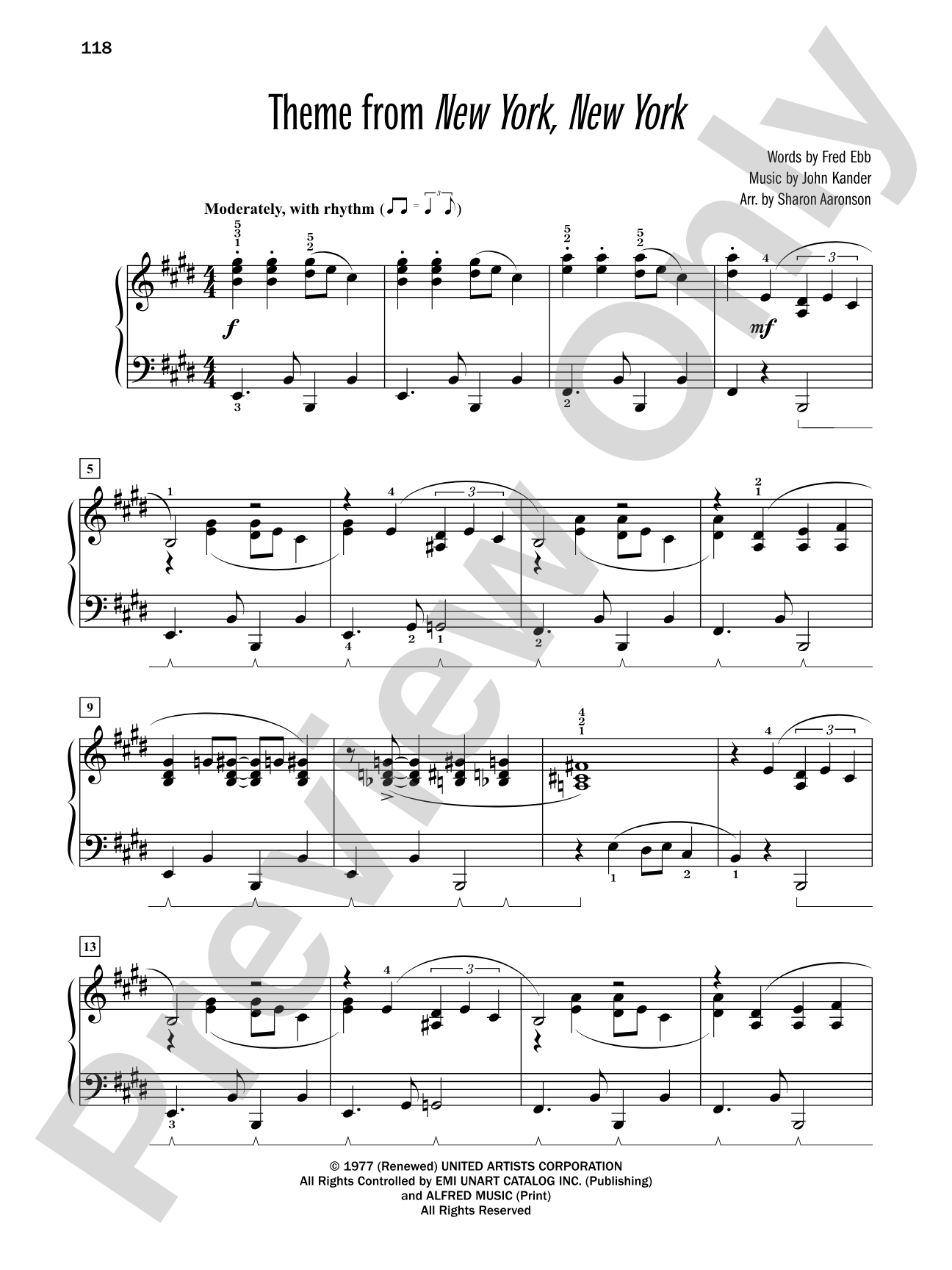 Theme from "New York, New York" - Piano Solo: Piano Solo