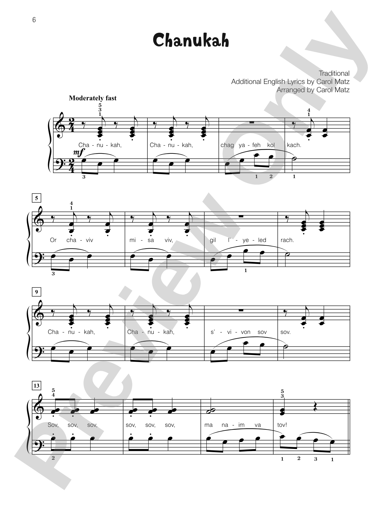 Chanukah - Piano Solo with Lyrics: Piano Solo with Lyrics