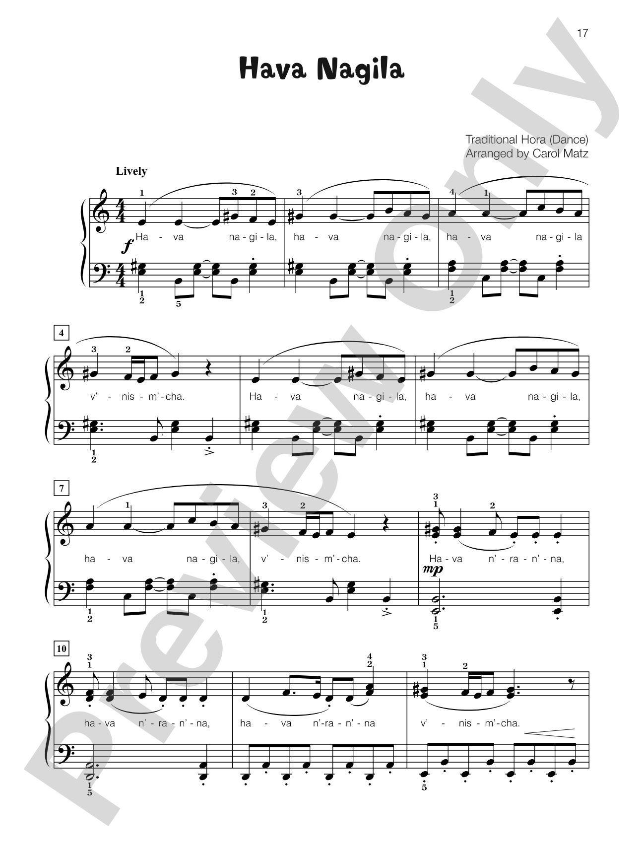 Hava Nagila - Piano Solo with Lyrics: Piano Solo with Lyrics