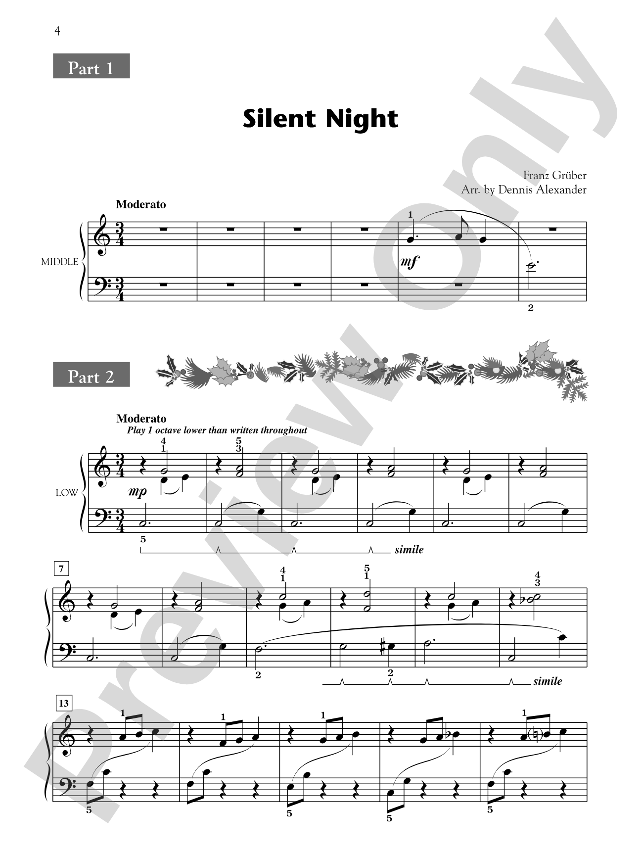 Silent Night - Piano Trio (1 Piano, 6 Hands): Piano Trio (1 Piano, 6 Hands)