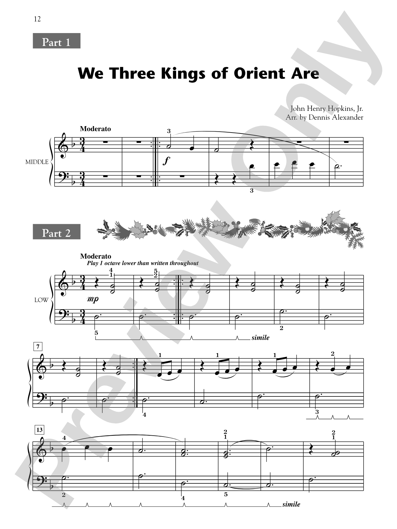 We Three Kings of Orient Are - Piano Trio (1 Piano, 6 Hands): Piano Trio (1 Piano, 6 Hands)