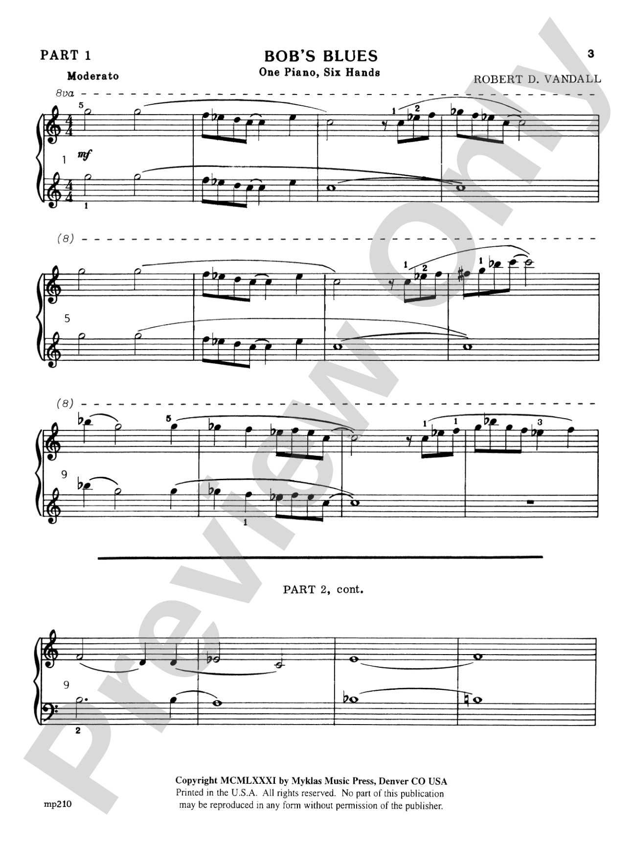Bob's Blues - Piano Trio (1 Piano, 6 Hands): Piano Trio (1 Piano, 6 Hands)
