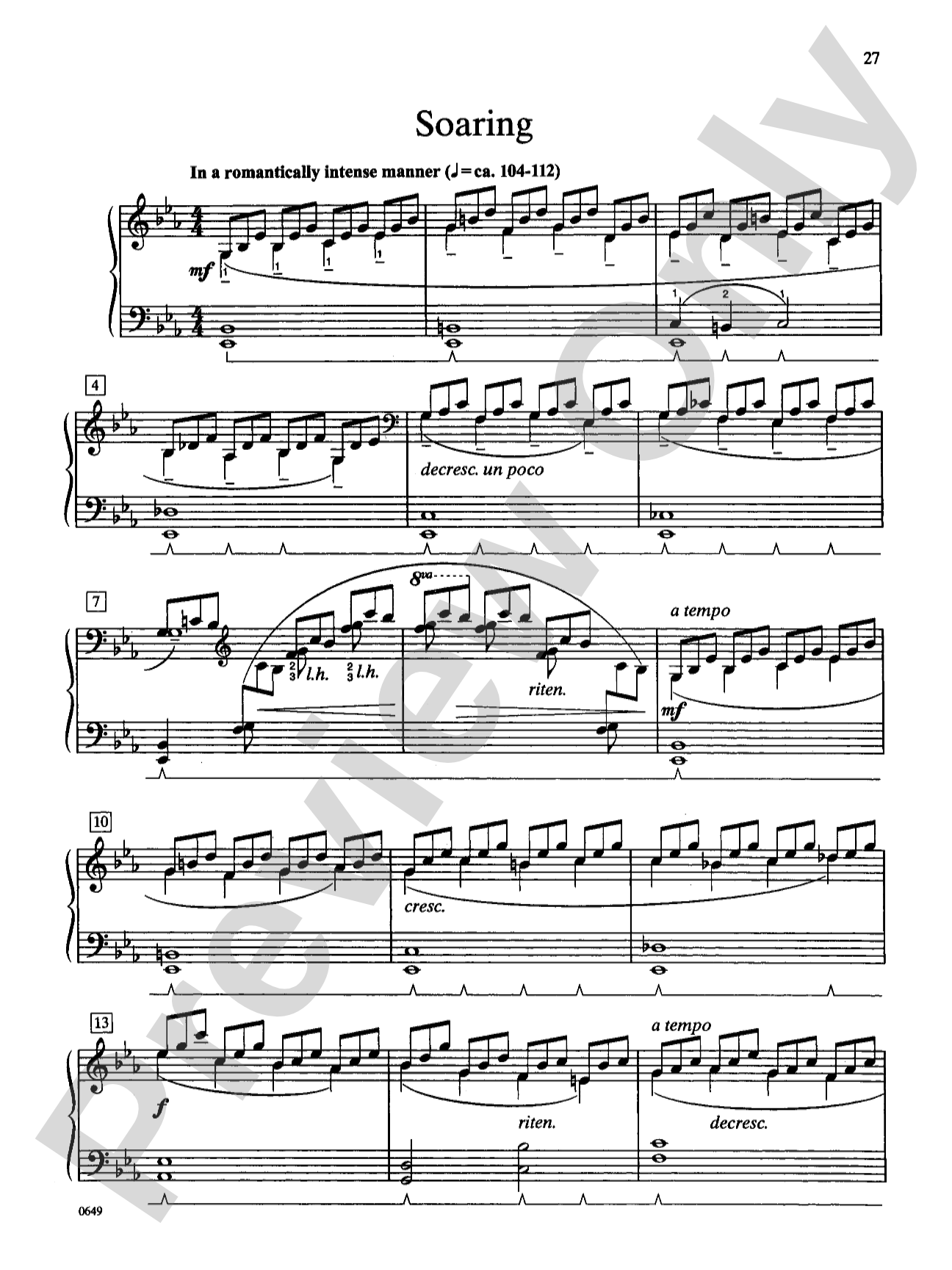 Soaring - Piano Solo: Piano Solo