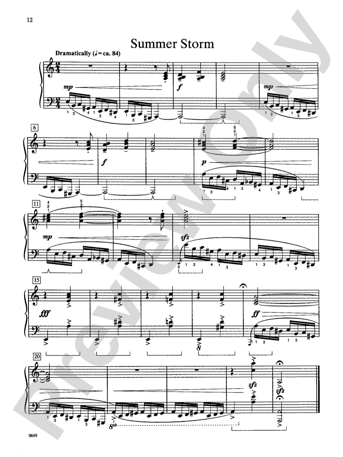 Summer Storm - Piano Solo: Piano Solo