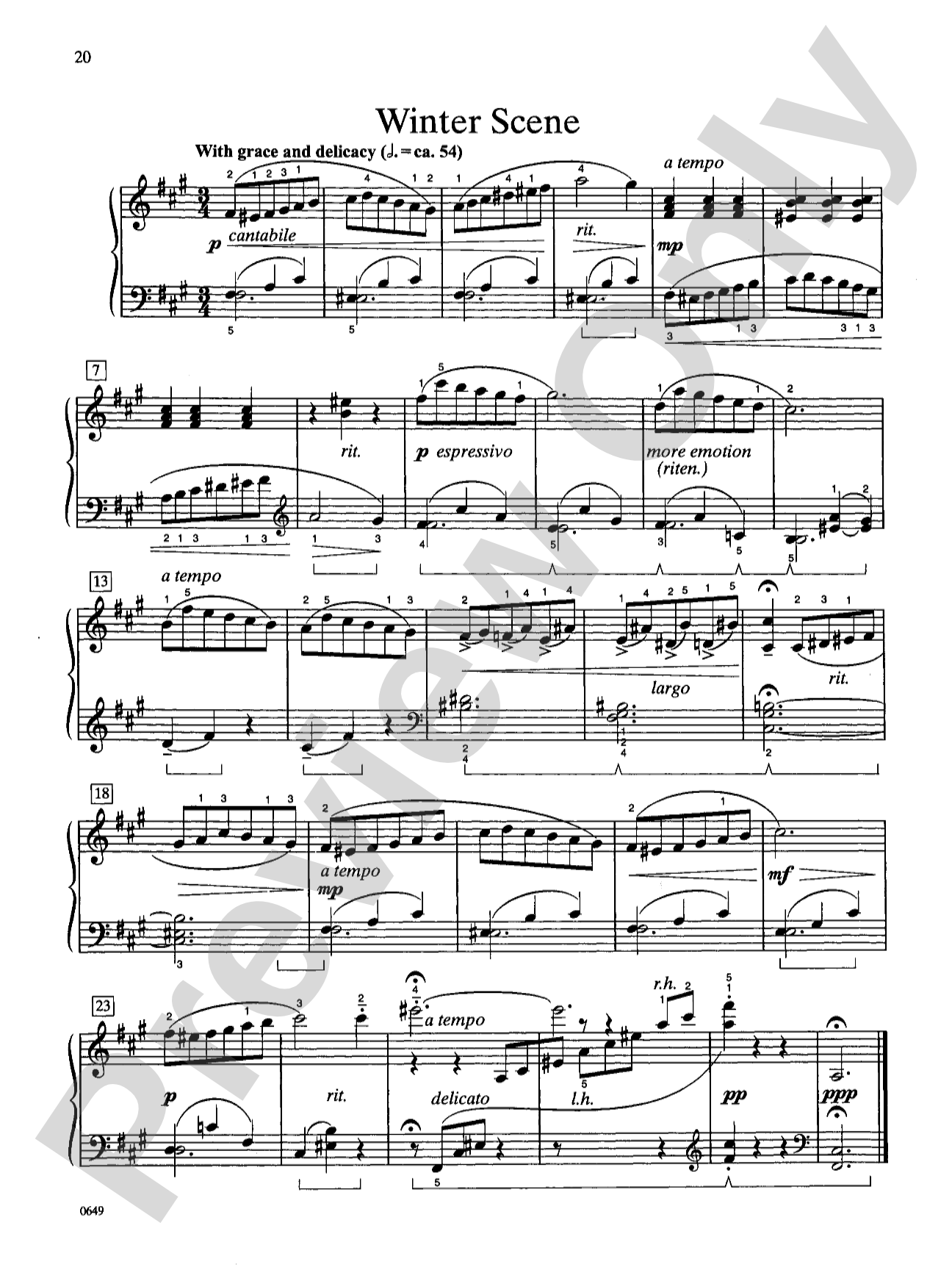 Winter Scene - Piano Solo: Piano Solo