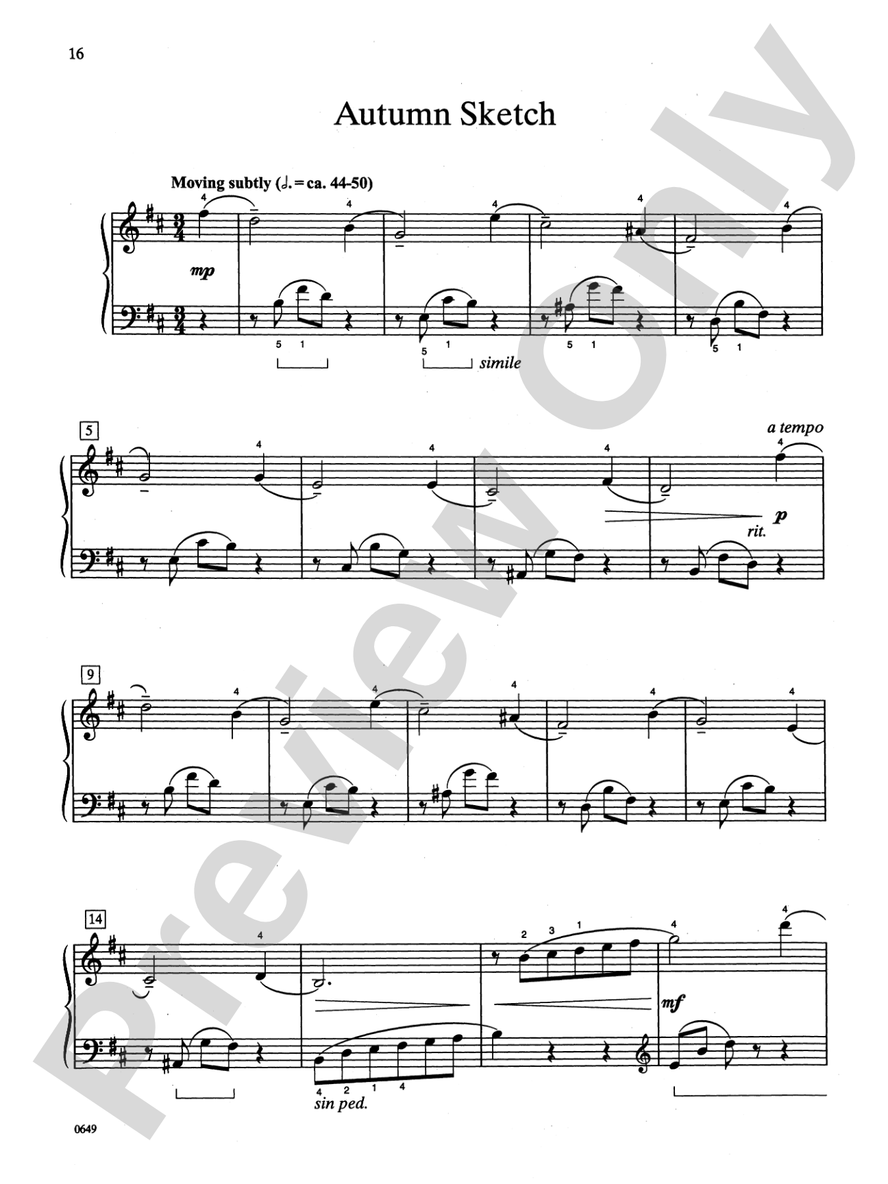 Autumn Sketch - Piano Solo: Piano Solo