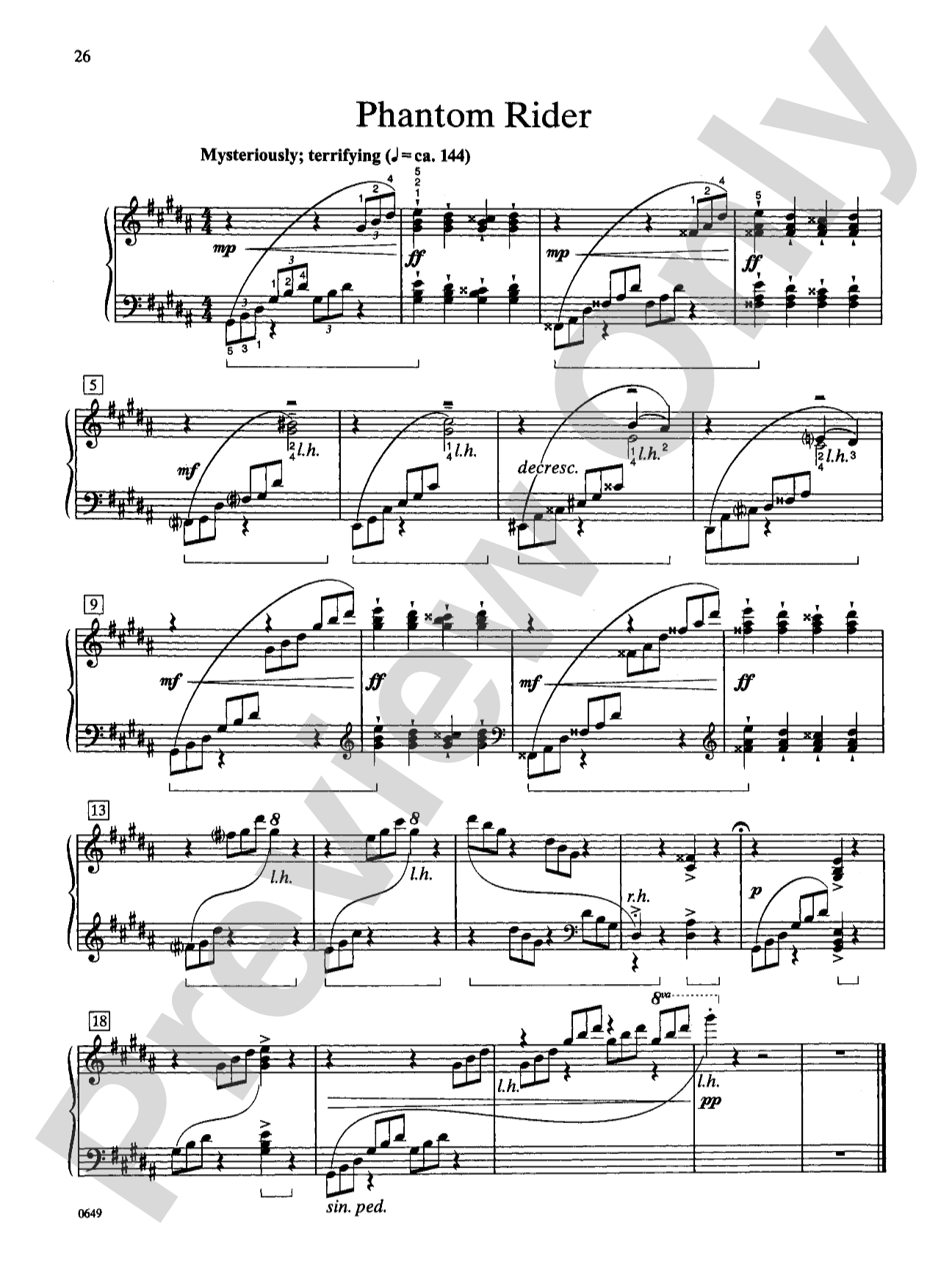 Phantom Rider - Piano Solo: Piano Solo