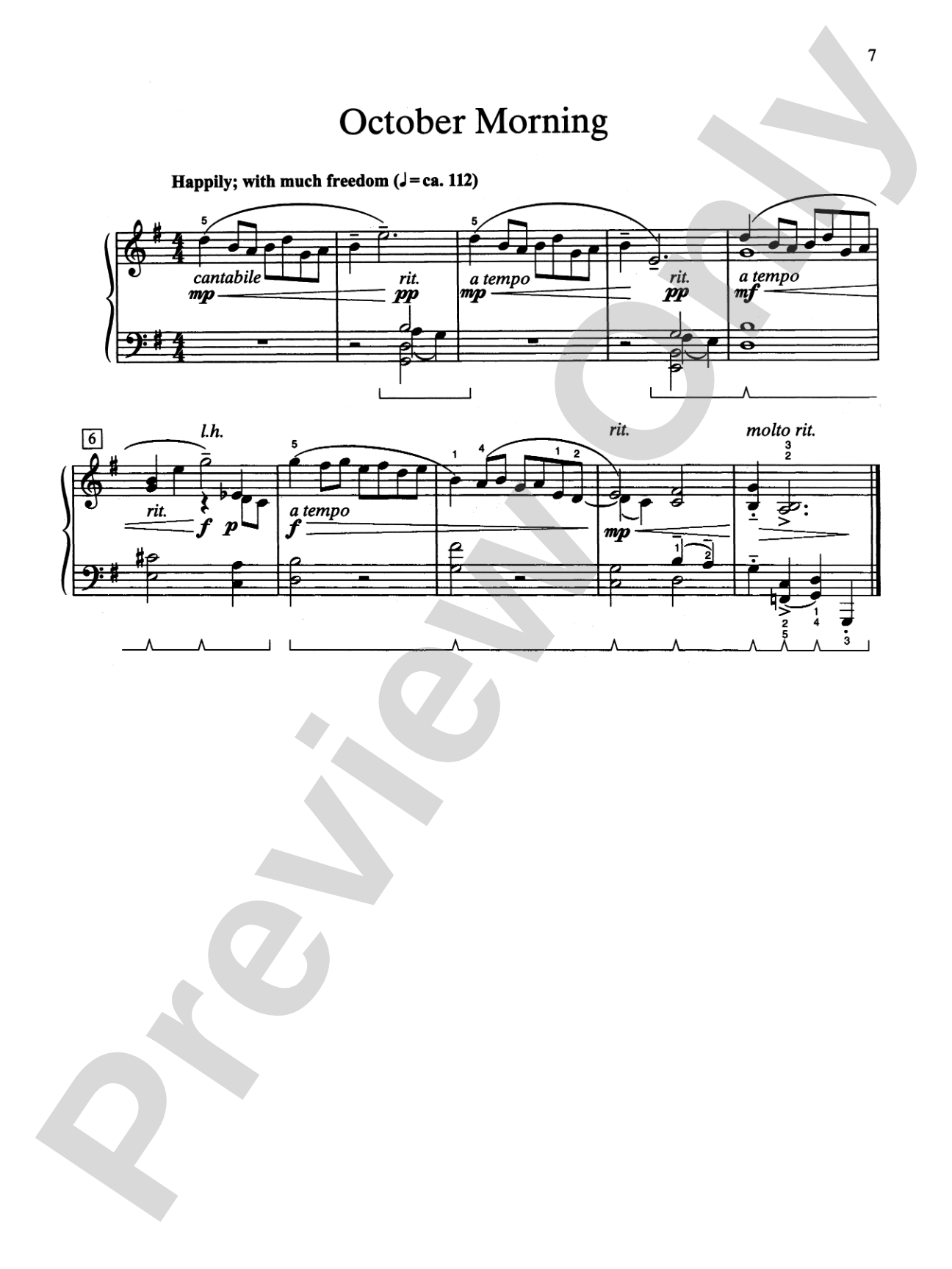 October Morning - Piano Solo: Piano Solo