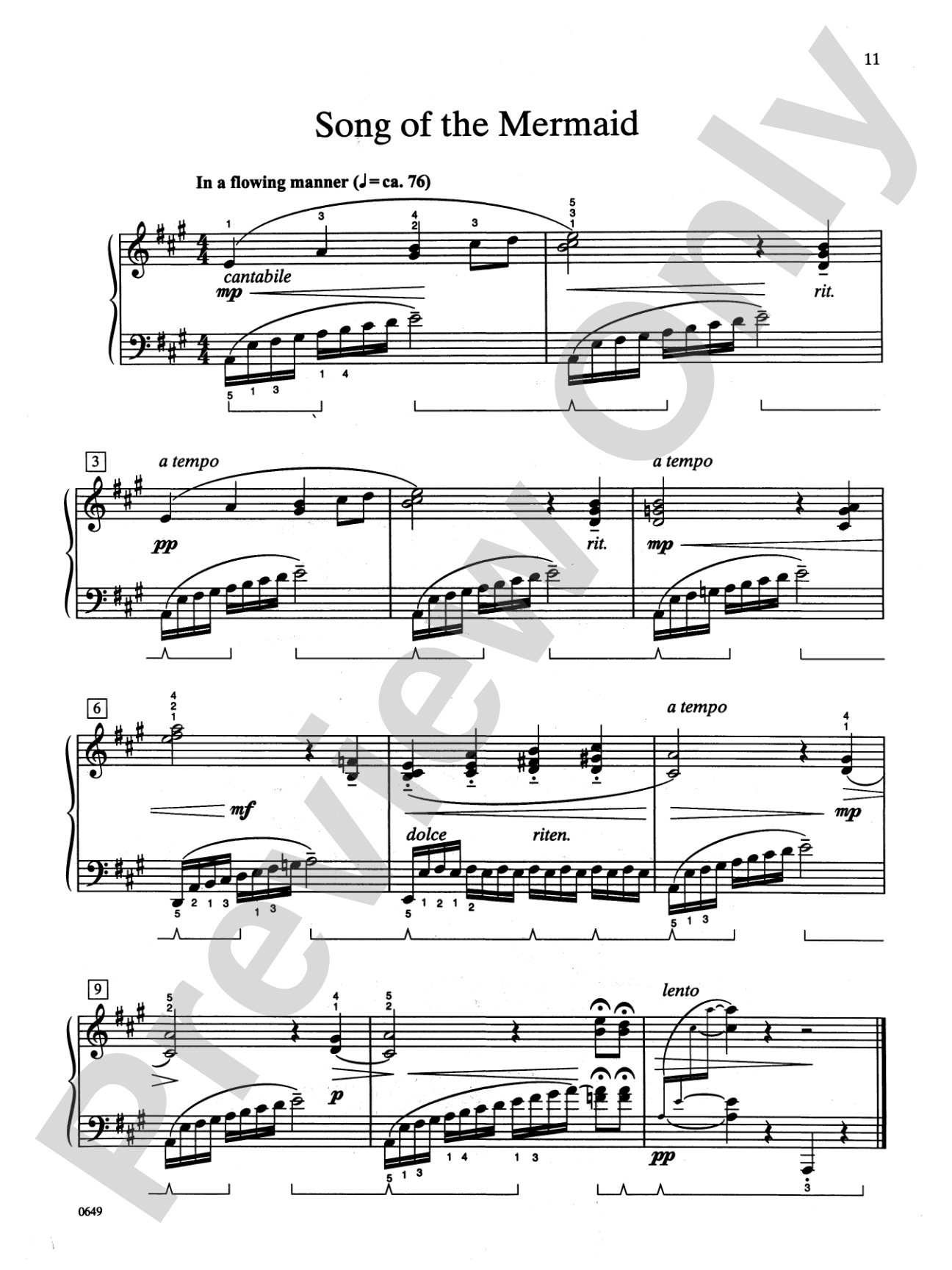 Song of the Mermaid - Piano Solo: Piano Solo