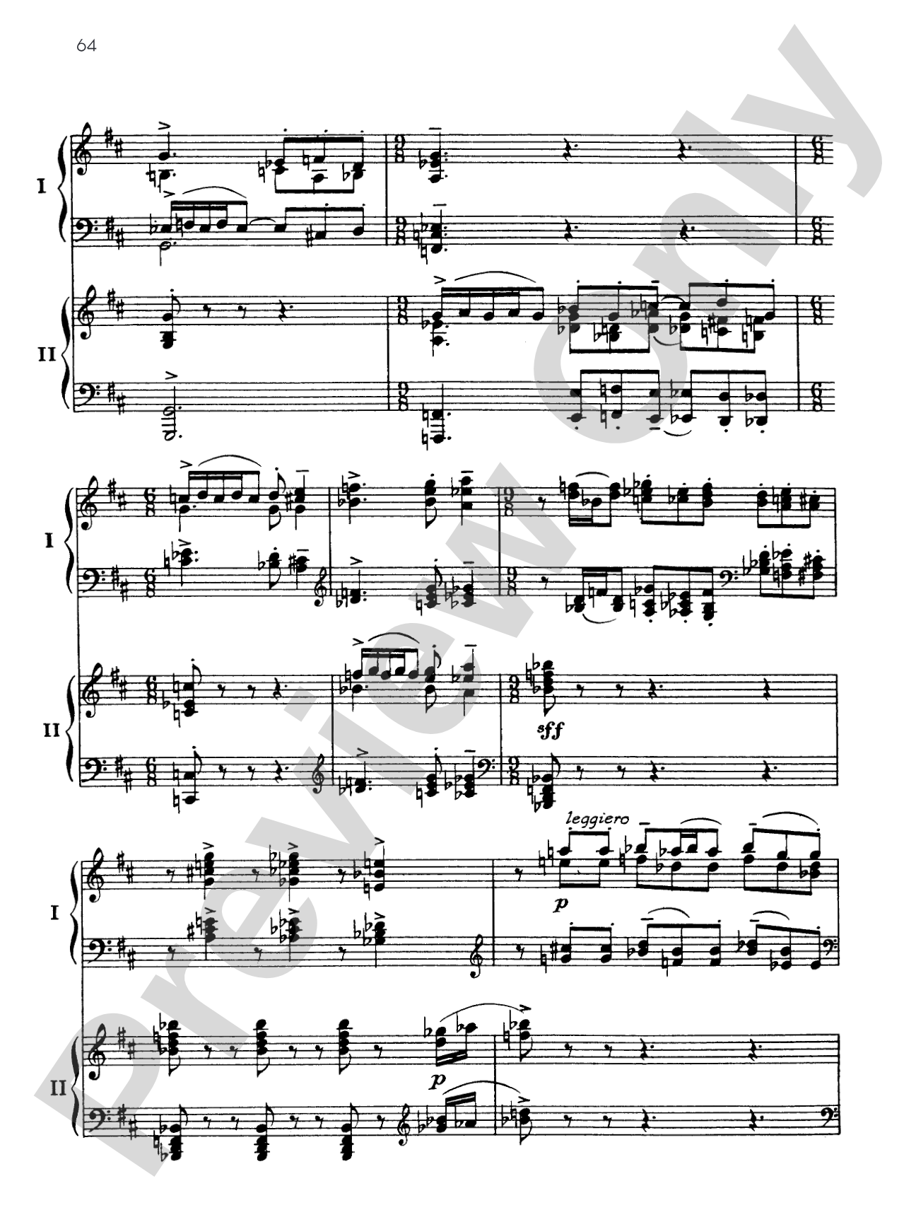 Symphonic Dances, Opus 45 - III. Lento assai / Allegro vivace - Piano Duo (2 Pianos, 4 Hands): Piano Duo (2 Pianos, 4 Hands)