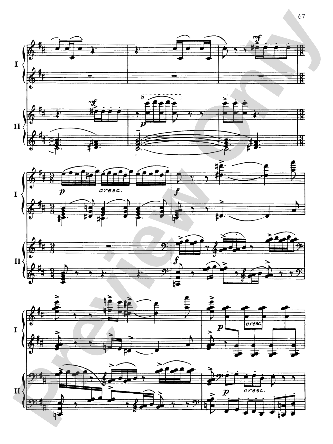 Symphonic Dances, Opus 45 - III. Lento assai / Allegro vivace - Piano Duo (2 Pianos, 4 Hands): Piano Duo (2 Pianos, 4 Hands)