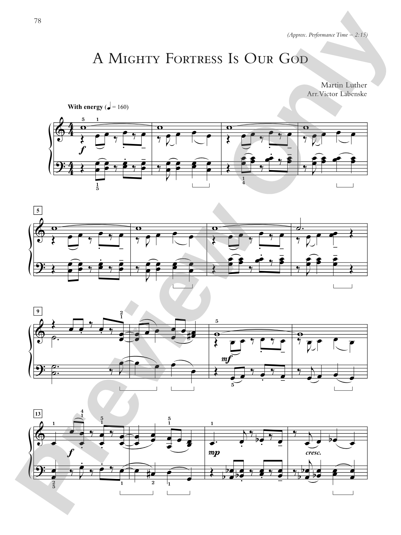 A Mighty Fortress Is Our God - Piano Solo: Piano Solo