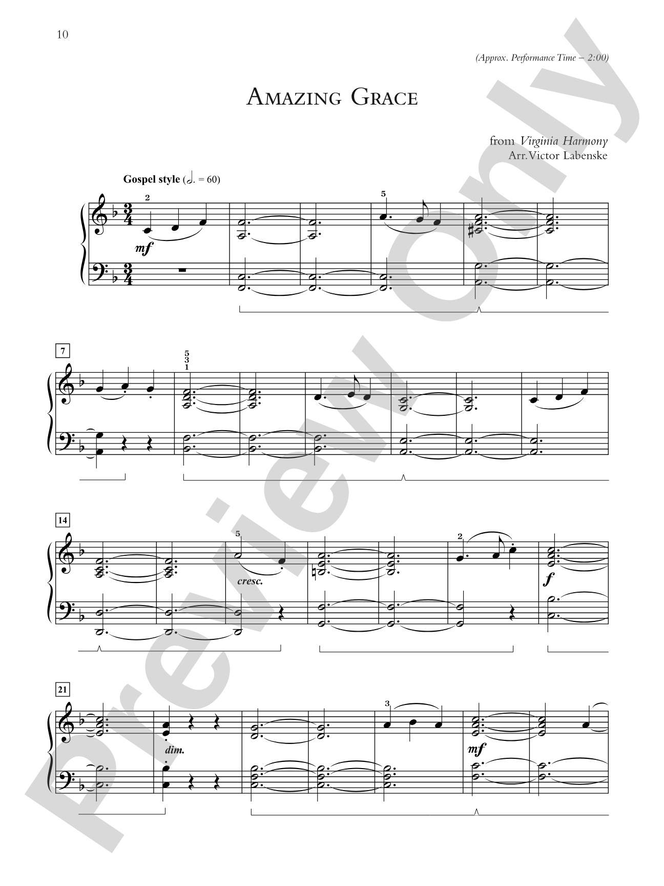 Amazing Grace - Piano Solo: Piano Solo