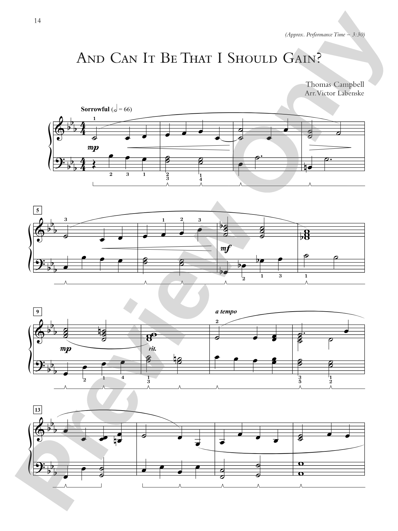 And Can It Be That I Should Gain? - Piano Solo: Piano Solo