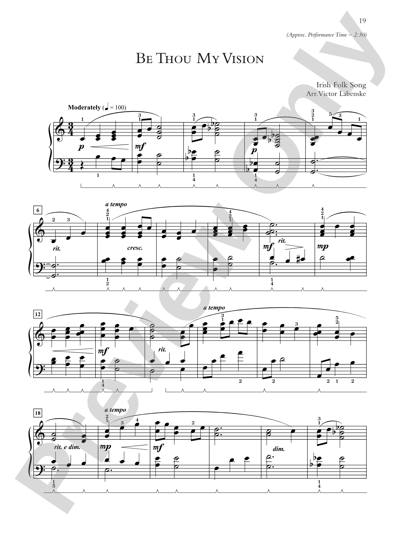 Be Thou My Vision - Piano Solo: Piano Solo