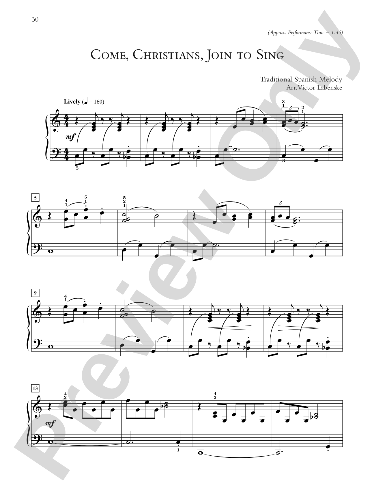 Come, Christians, Join to Sing - Piano Solo: Piano Solo