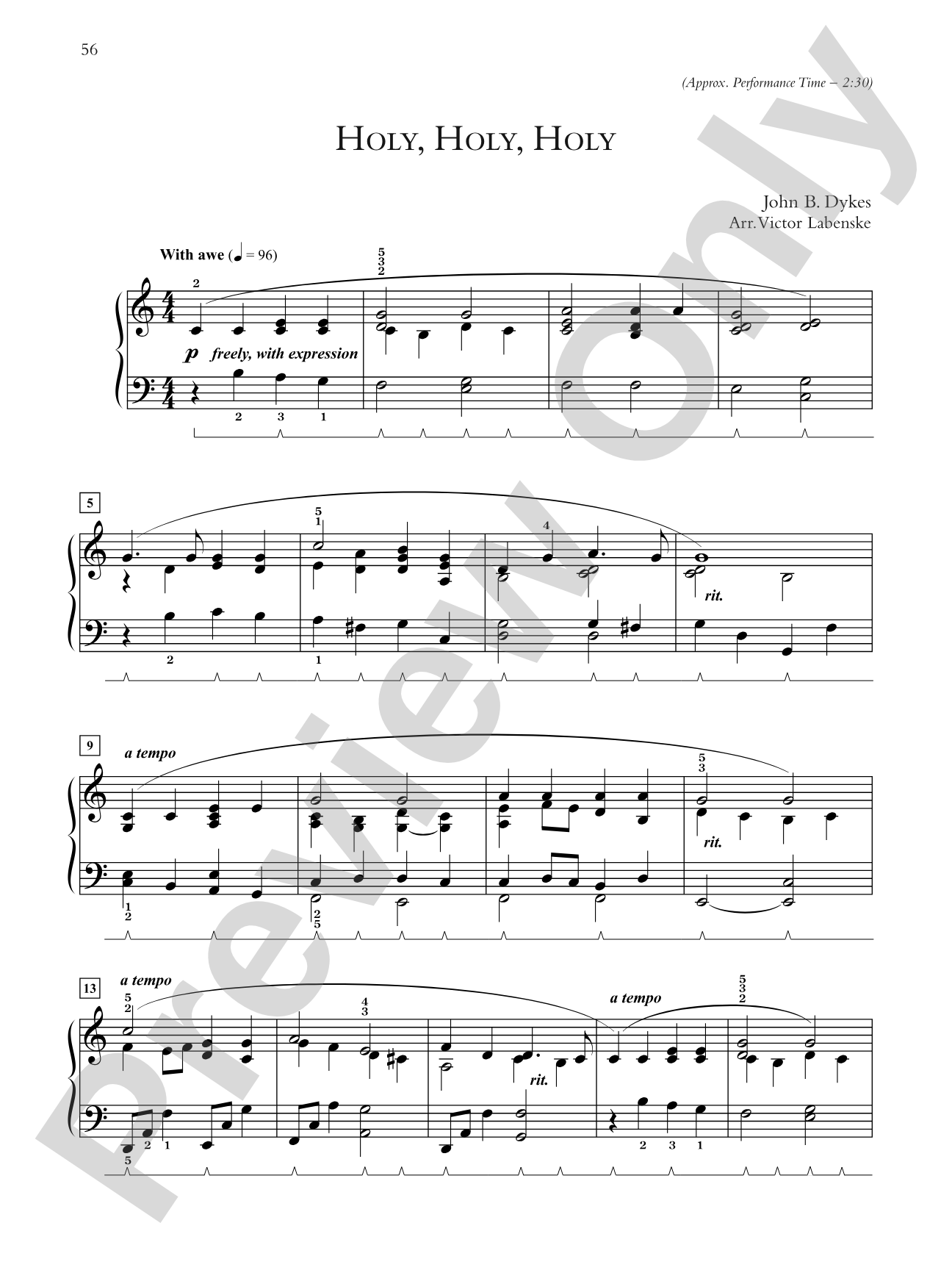 Holy, Holy, Holy - Piano Solo: Piano Solo