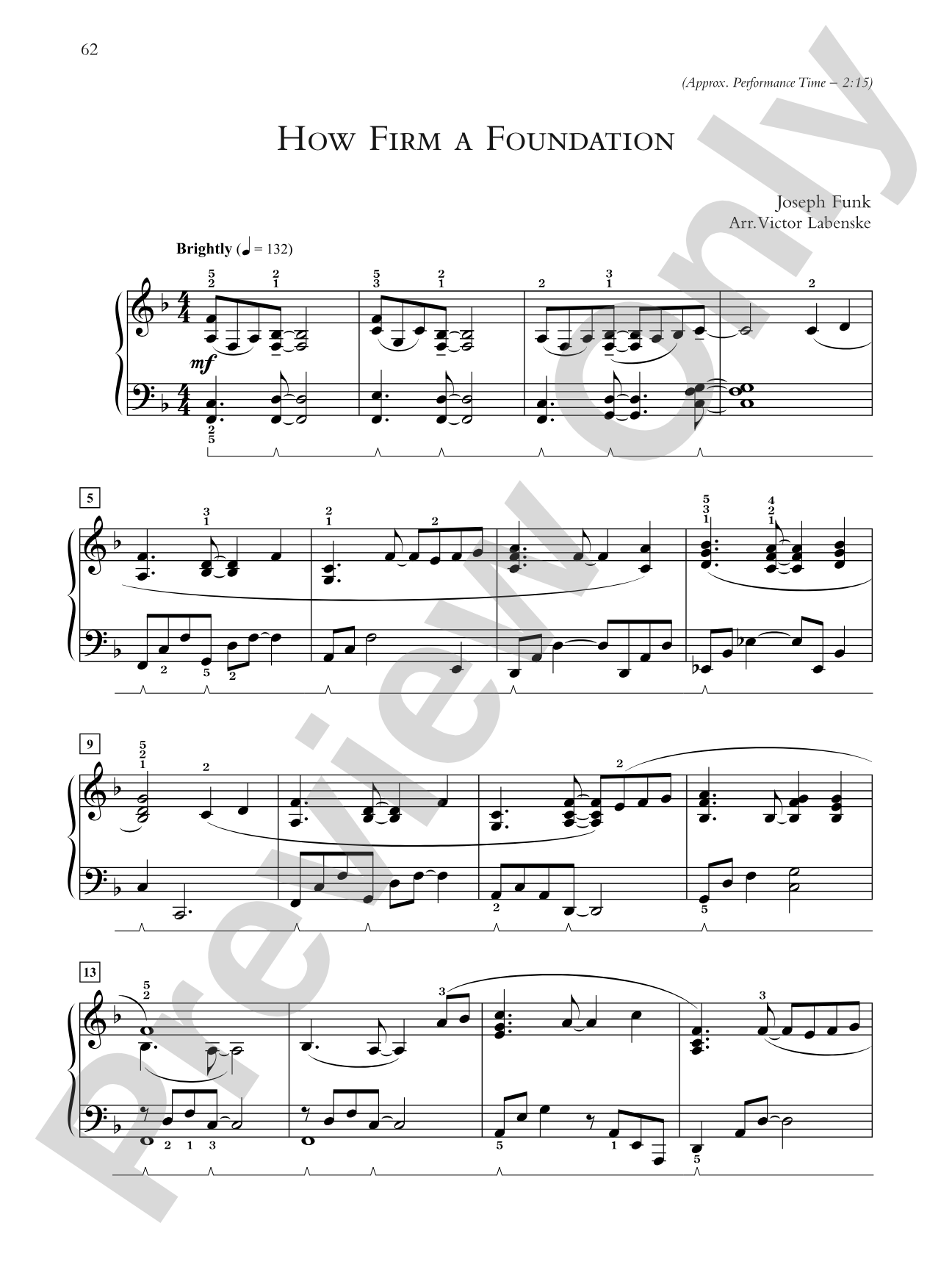 How Firm a Foundation - Piano Solo: Piano Solo