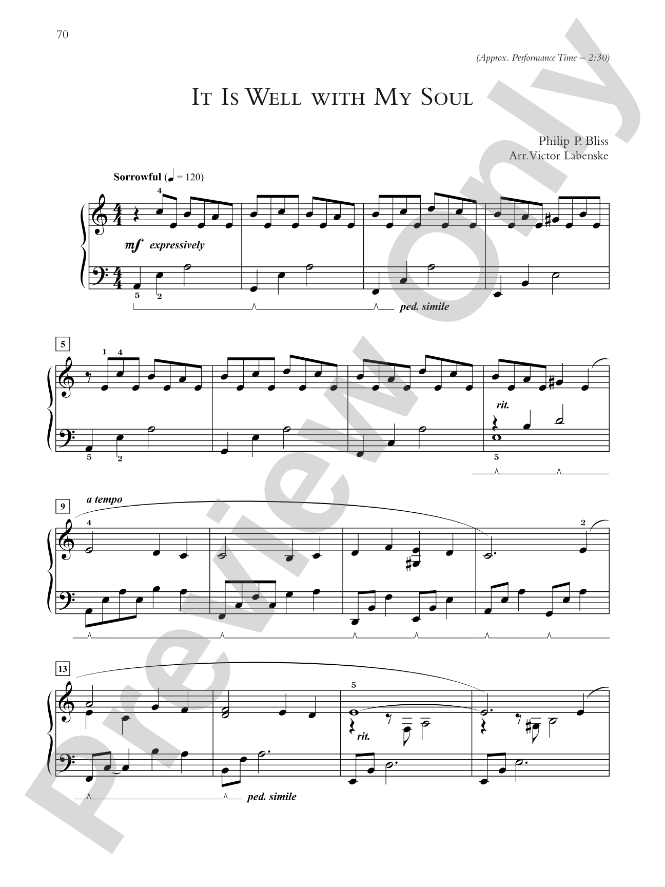 It Is Well with My Soul - Piano Solo: Piano Solo