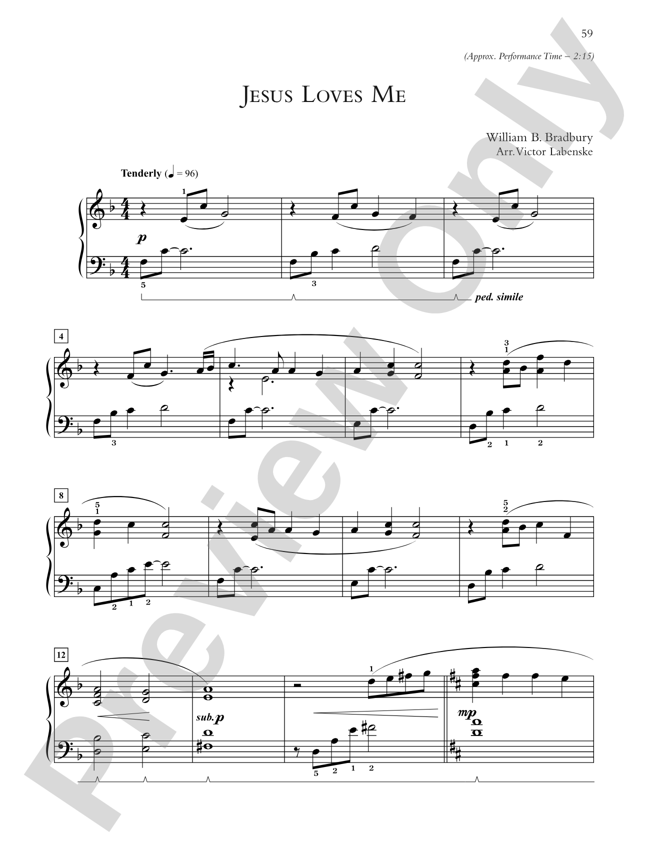 Jesus Loves Me - Piano Solo: Piano Solo