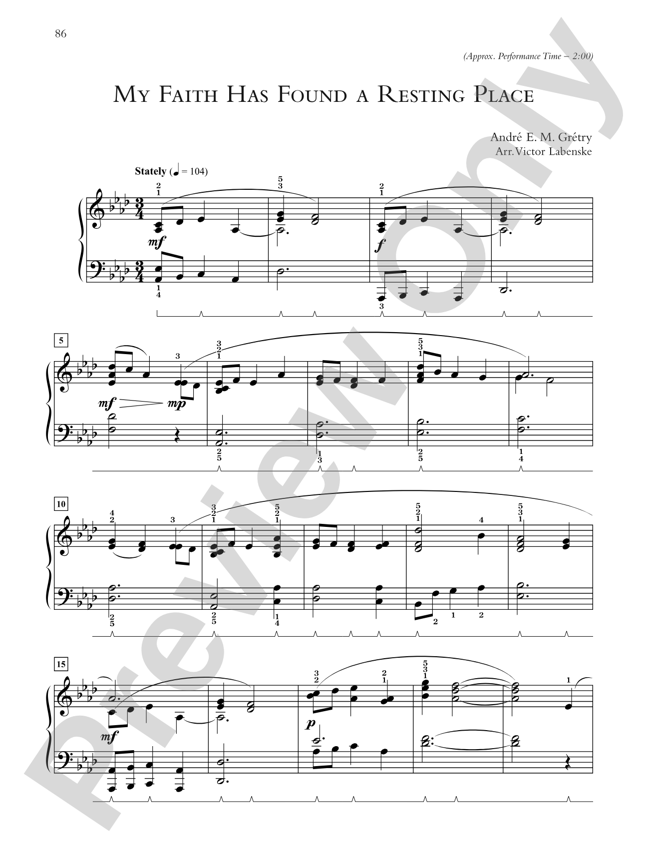 My Faith Has Found a Resting Place... - Piano Solo: Piano Solo