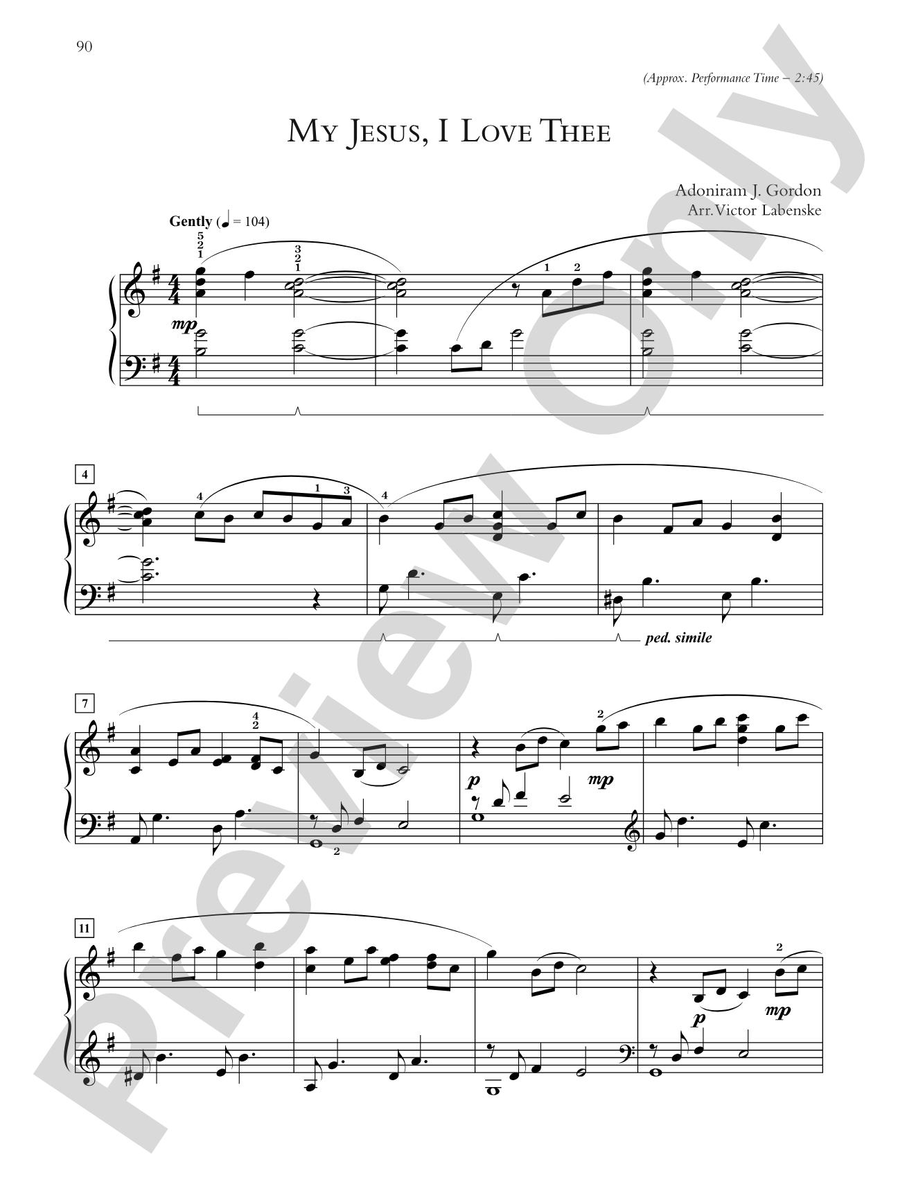 My Jesus, I Love Thee - Piano Solo: Piano Solo