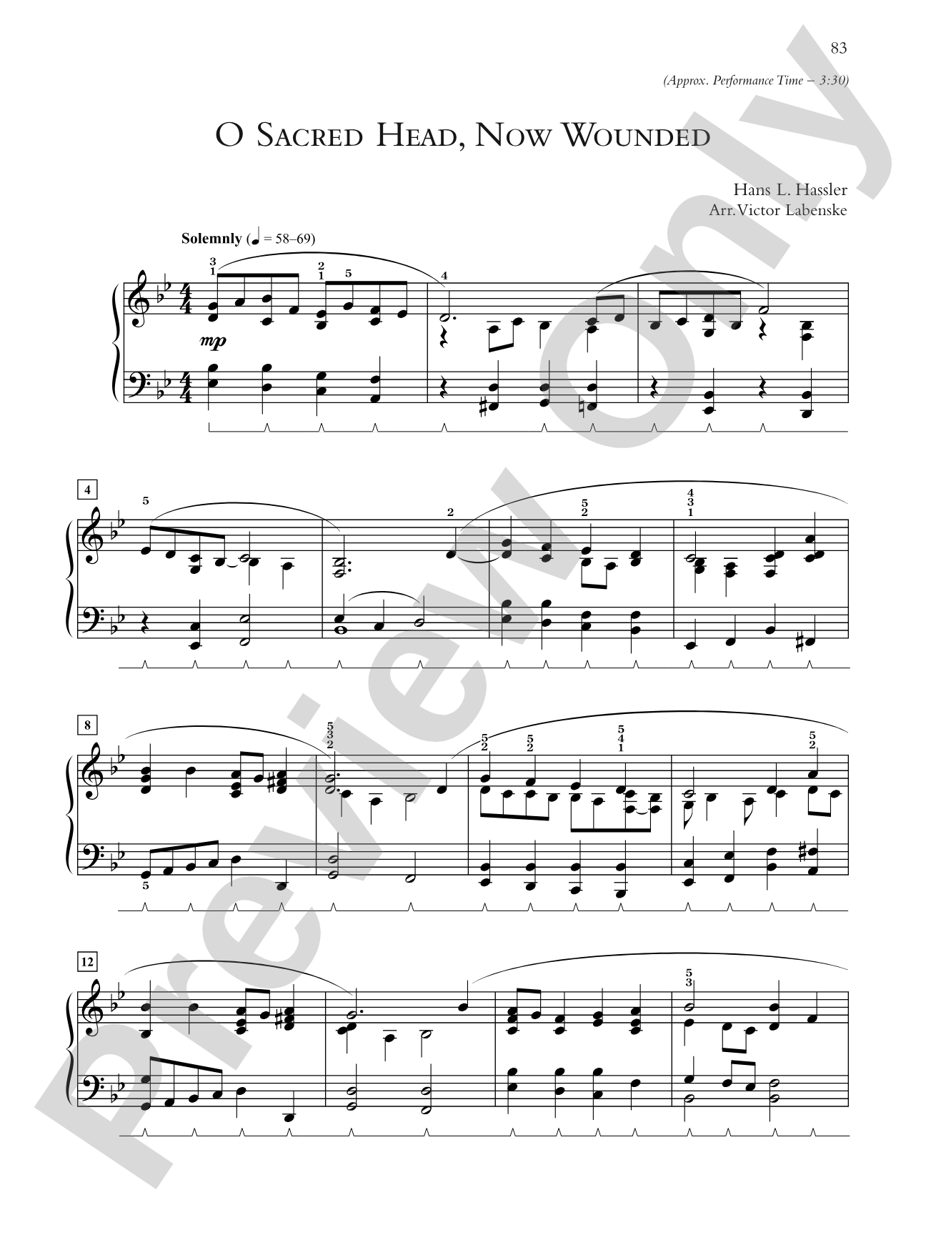 O Sacred Head, Now Wounded - Piano Solo: Piano Solo