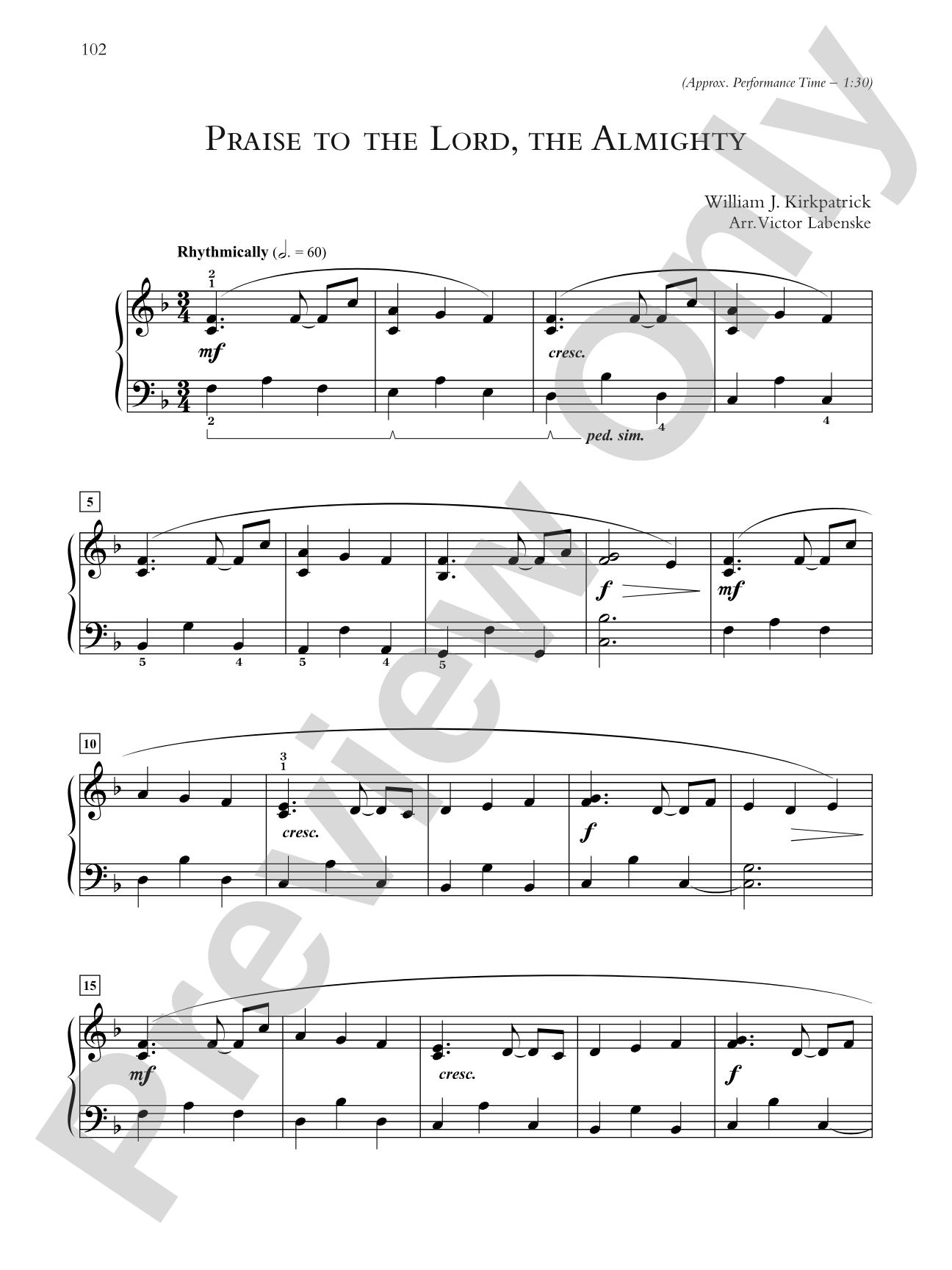 Praise to the Lord, the Almighty - Piano Solo: Piano Solo