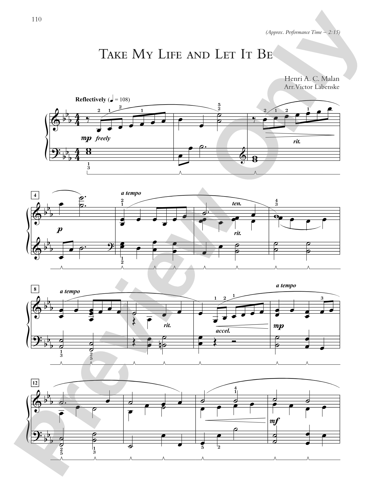 Take My Life and Let It Be - Piano Solo: Piano Solo
