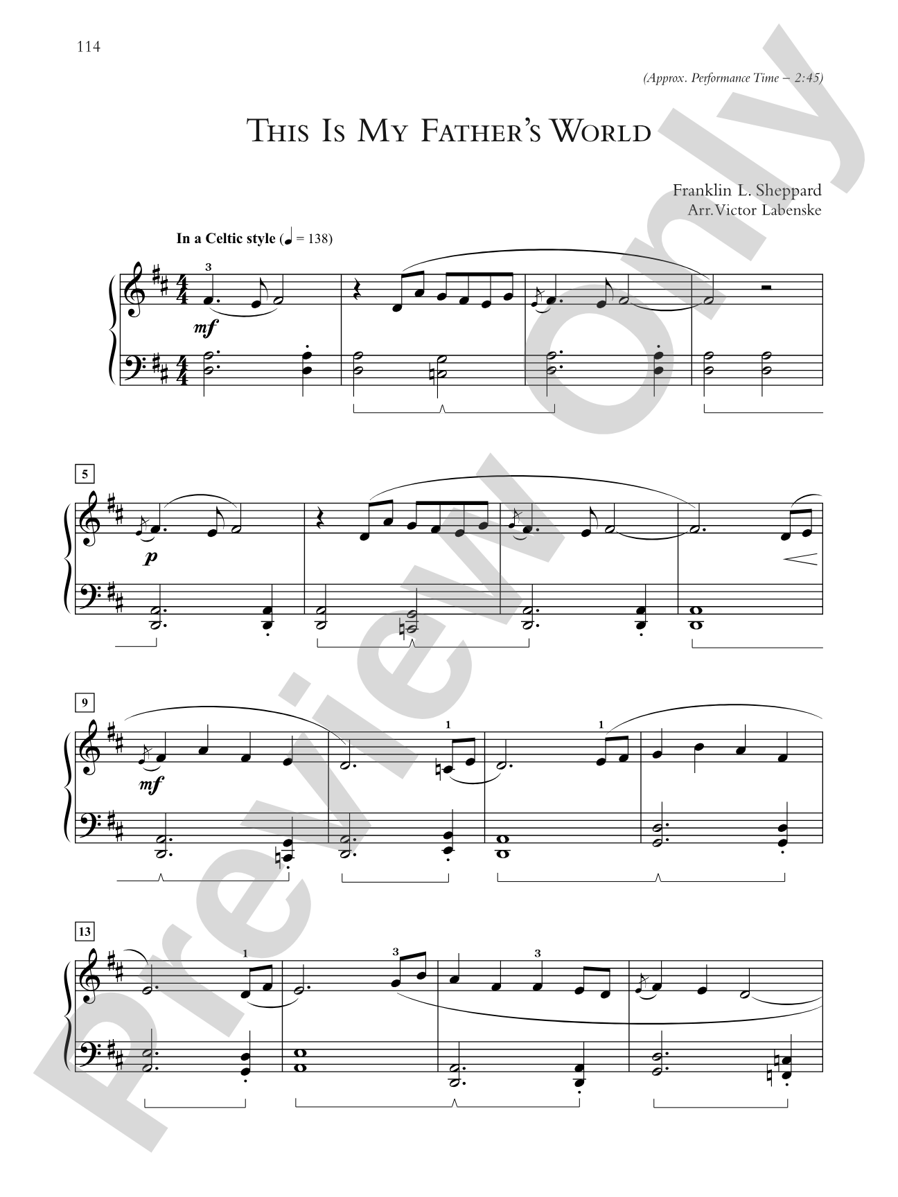 This Is My Father's World - Piano Solo: Piano Solo