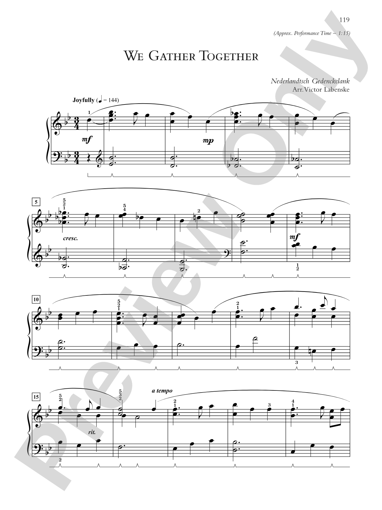 We Gather Together - Piano Solo: Piano Solo