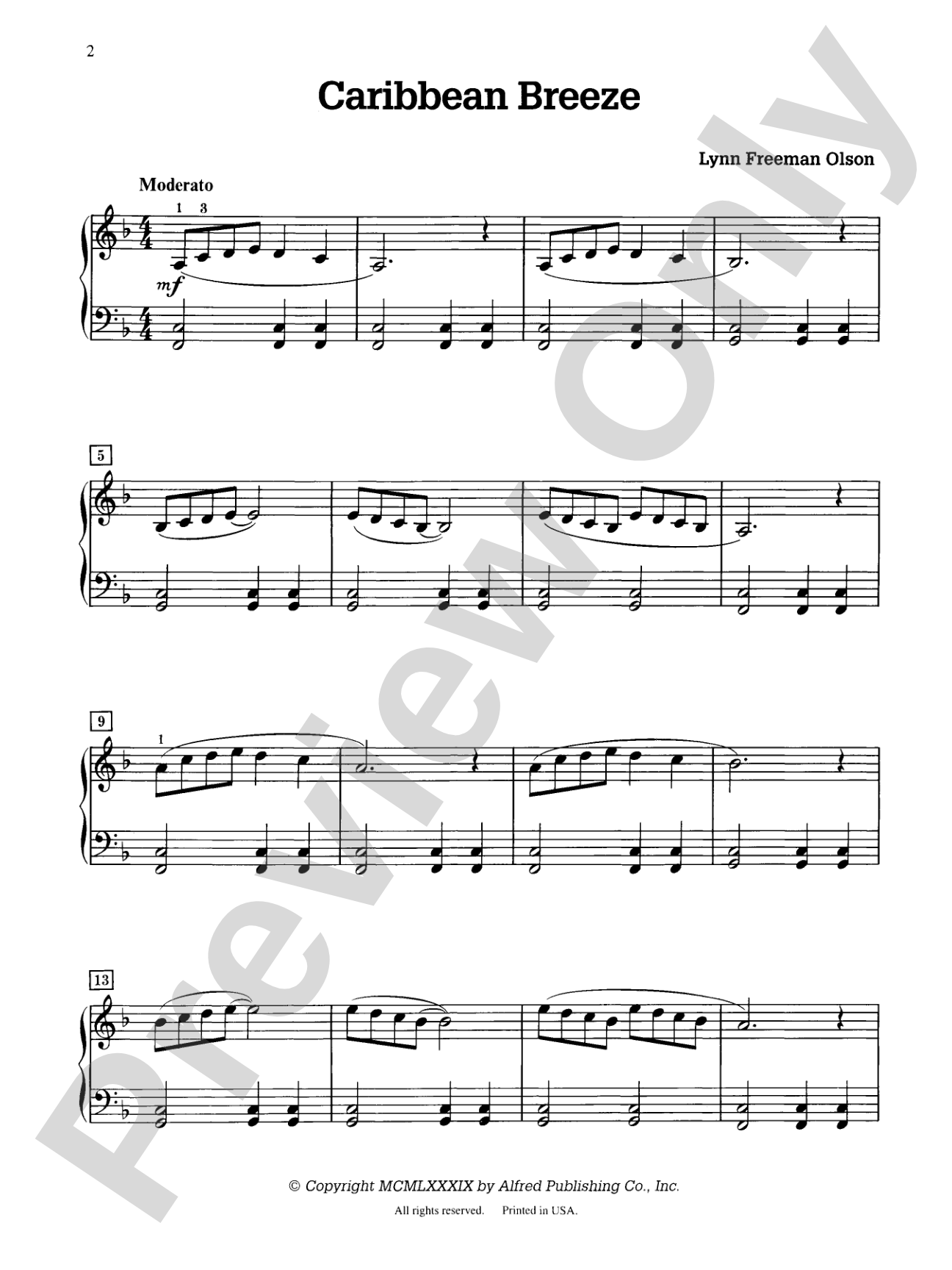 Caribbean Breeze - Piano Solo: Piano Solo